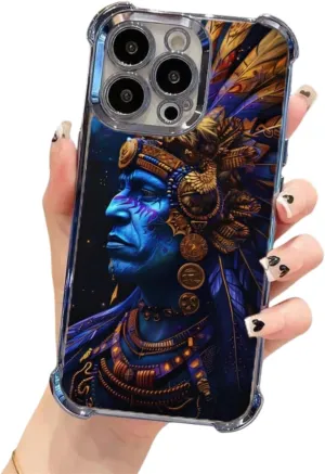 Mysterious Maya Style Totem Personalized Phone case Suitable for iPhone 16 15 14 13 12 11 Pro Max Plus electroplated Anti Drop Soft case Phone case 016 Cover Smartphone Protective050(16-Silver)