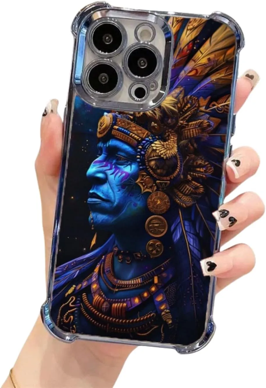 Mysterious Maya Style Totem Personalized Phone case Suitable for iPhone 16 15 14 13 12 11 Pro Max Plus electroplated Anti Drop Soft case Phone case 016 Cover Smartphone Protective050(16-Silver)