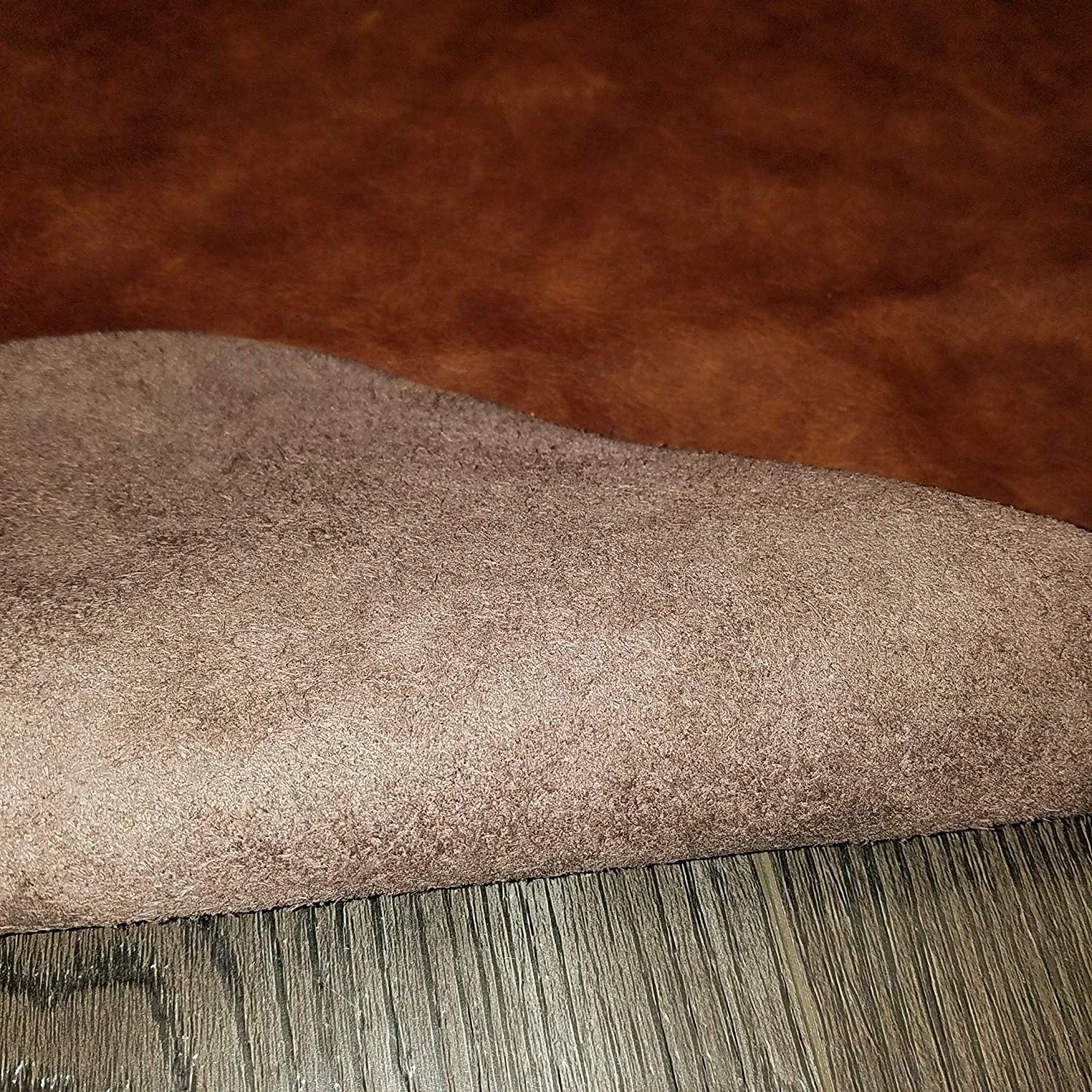 NAT Leathers Brown Vintage Two Tone Soft Upholstery Chap Cowhide 2.5 oz Genuine Leather Hide Skin 22 to 24 Square Feet (33"x55") Produced in Italy (Brown)