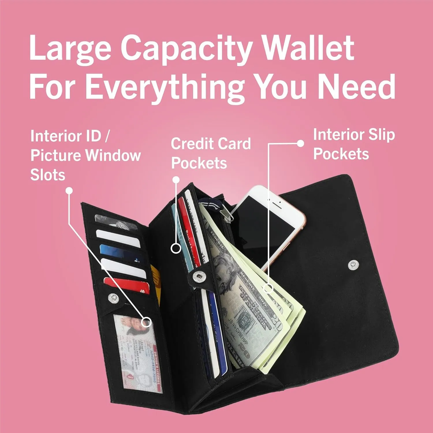 Nautica womens The Perfect Carry All Money Manager Wallet Organizer with RFID Blocking Wallet