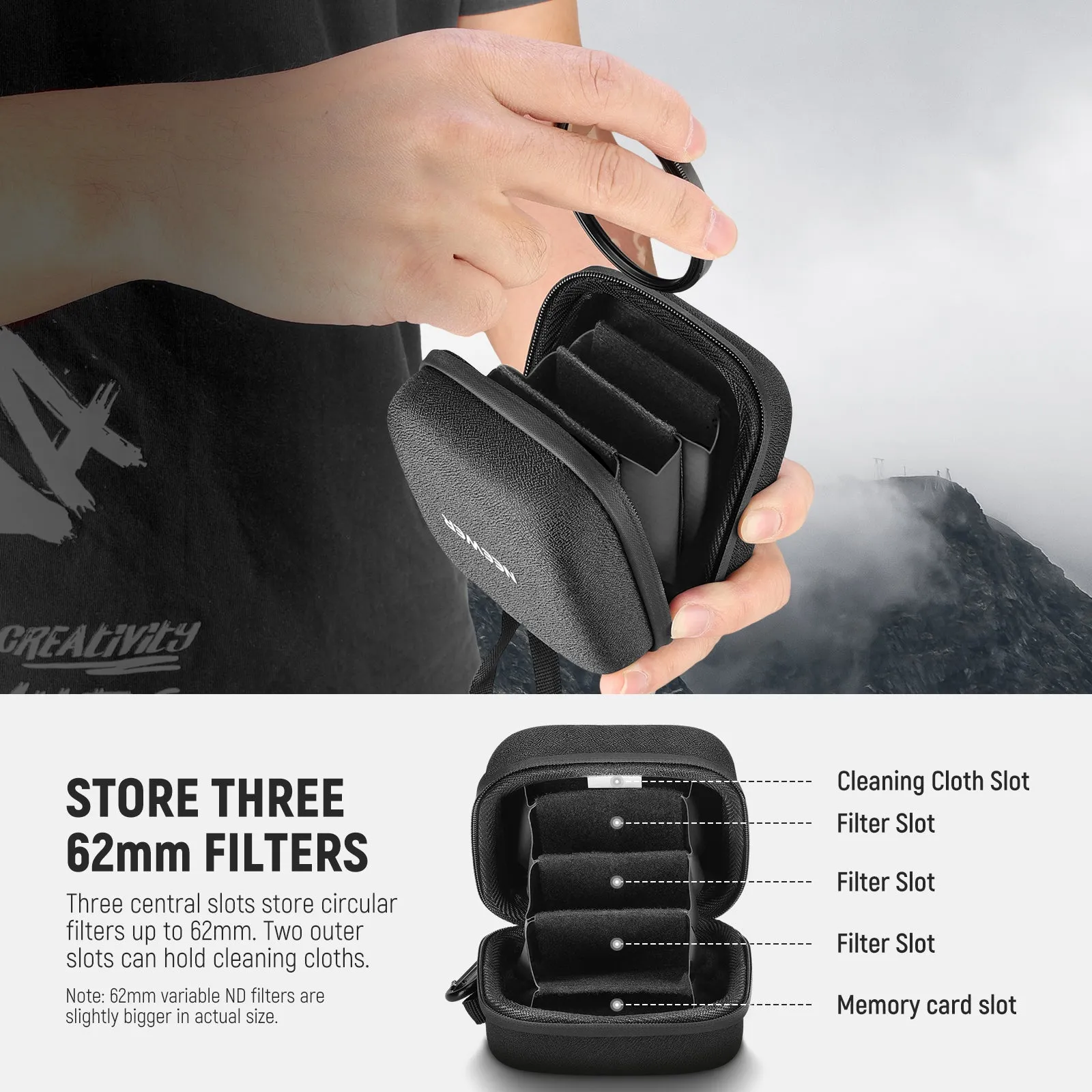 NEEWER PB11/PB12 Hard Shell Filter Storage Case for Circular Filters