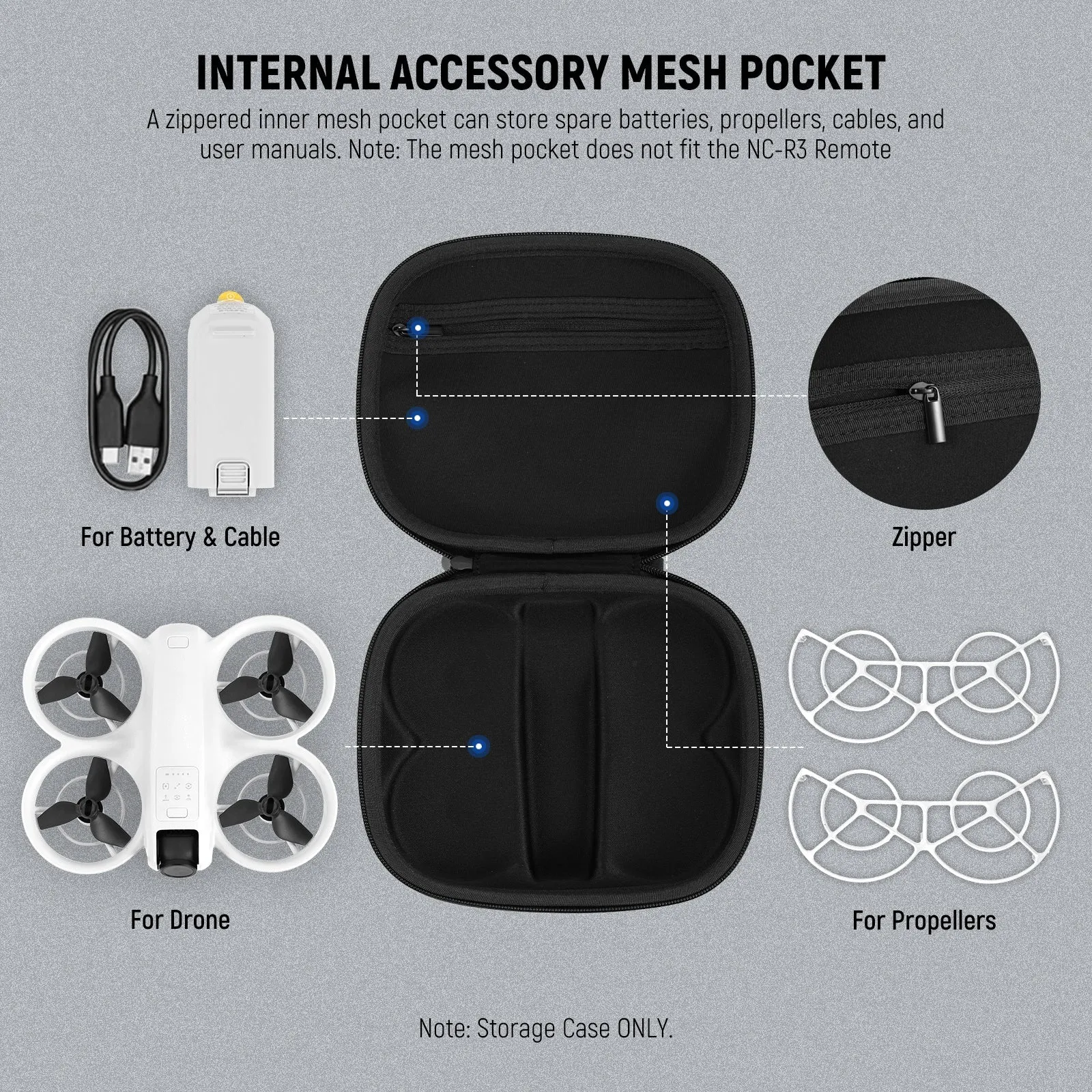 NEEWER PB9 Splashproof Shockproof Storage Hard Case For DJI NEO