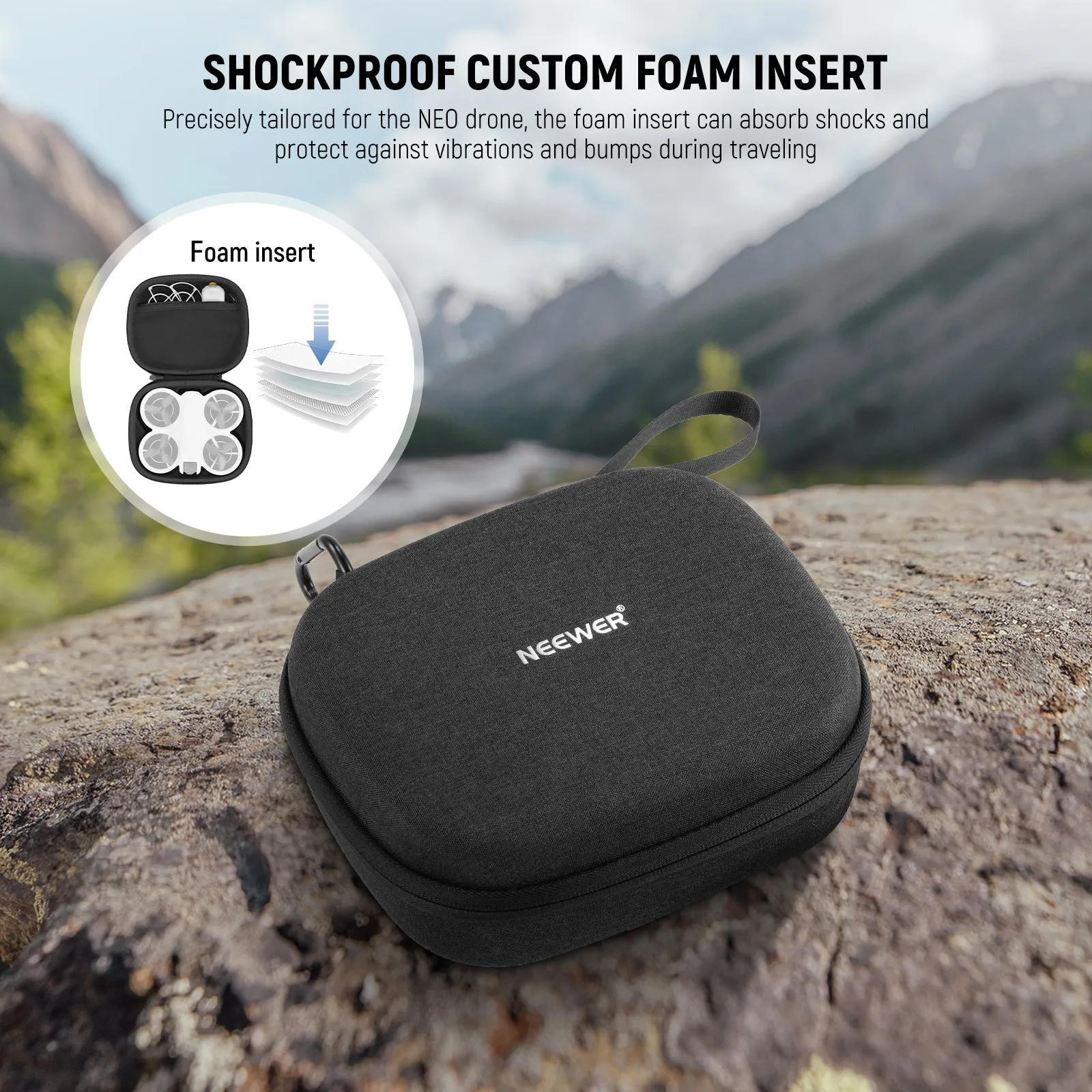 NEEWER PB9 Splashproof Shockproof Storage Hard Case For DJI NEO