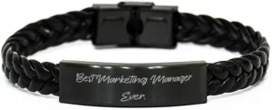 New Marketing manager Braided Leather Bracelet, Best Marketing Manager Ever, Gag Gifts for Friends, Birthday Gifts, Marketing manager birthday gift ideas, Marketing manager birthday gift basket,