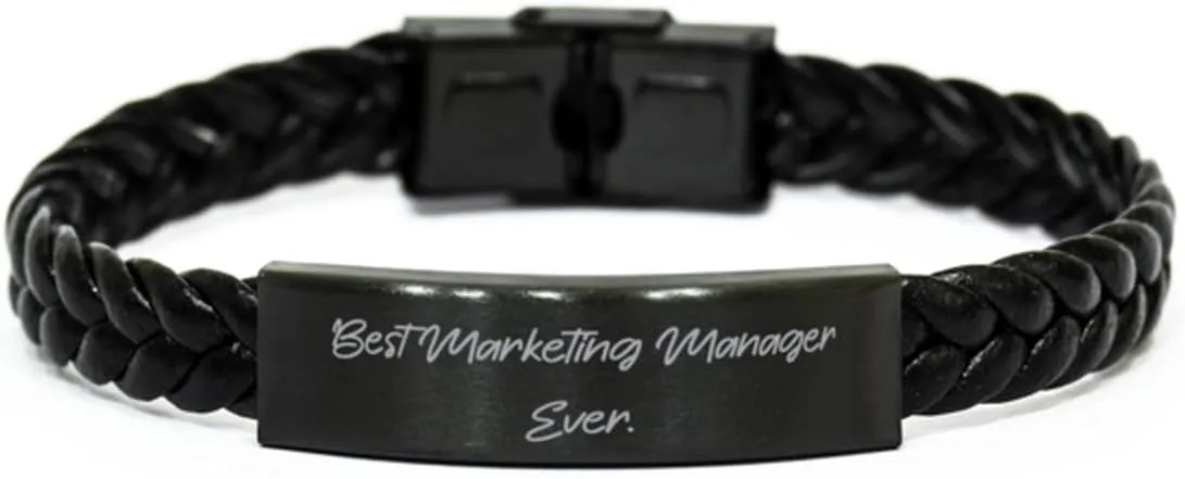 New Marketing manager Braided Leather Bracelet, Best Marketing Manager Ever, Gag Gifts for Friends, Birthday Gifts, Marketing manager birthday gift ideas, Marketing manager birthday gift basket,