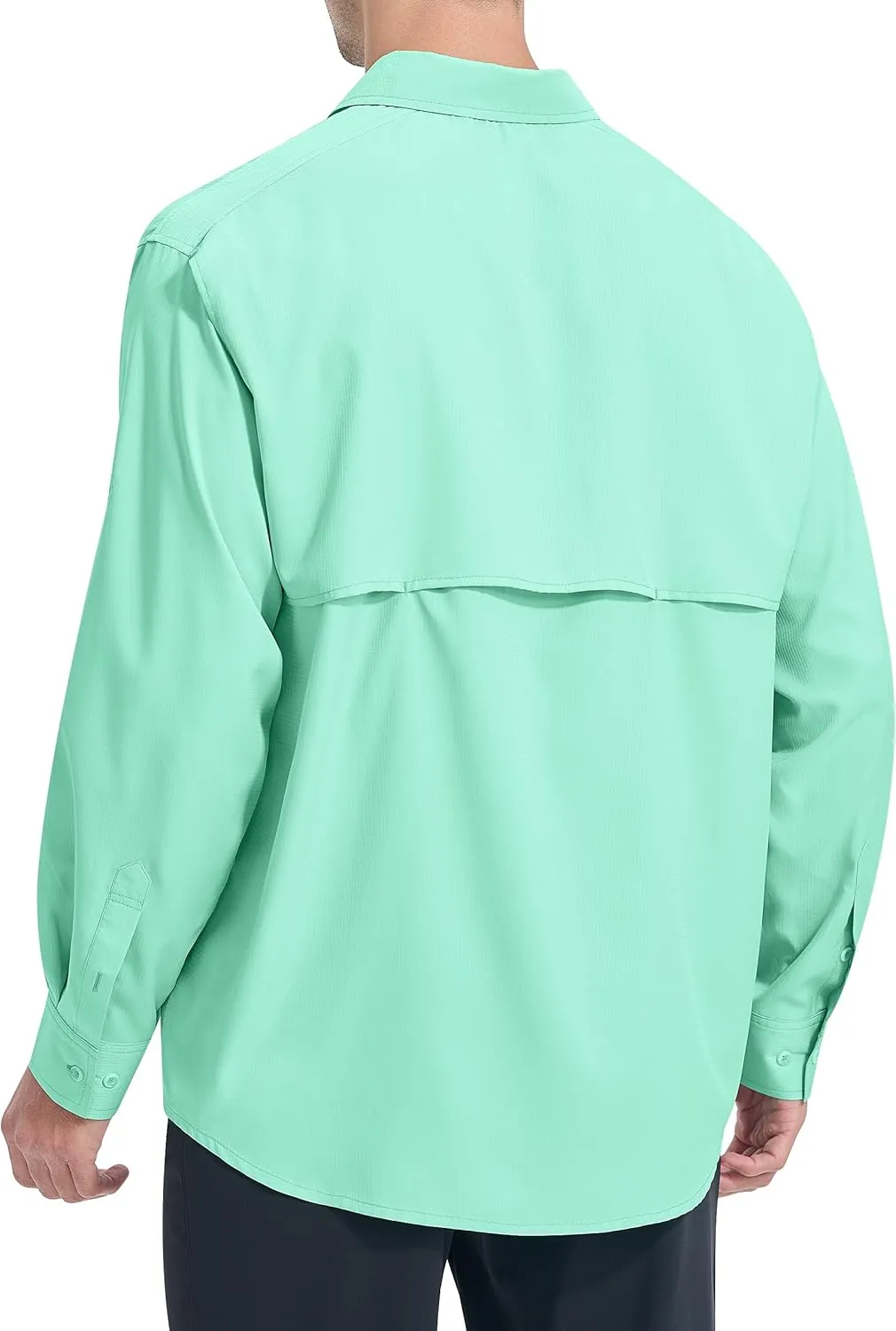 NOMINATE Mens Long Sleeve Fishing Shirts UPF 50  UV Protection Sun Shirts Quick Drying Hiking Lightweight