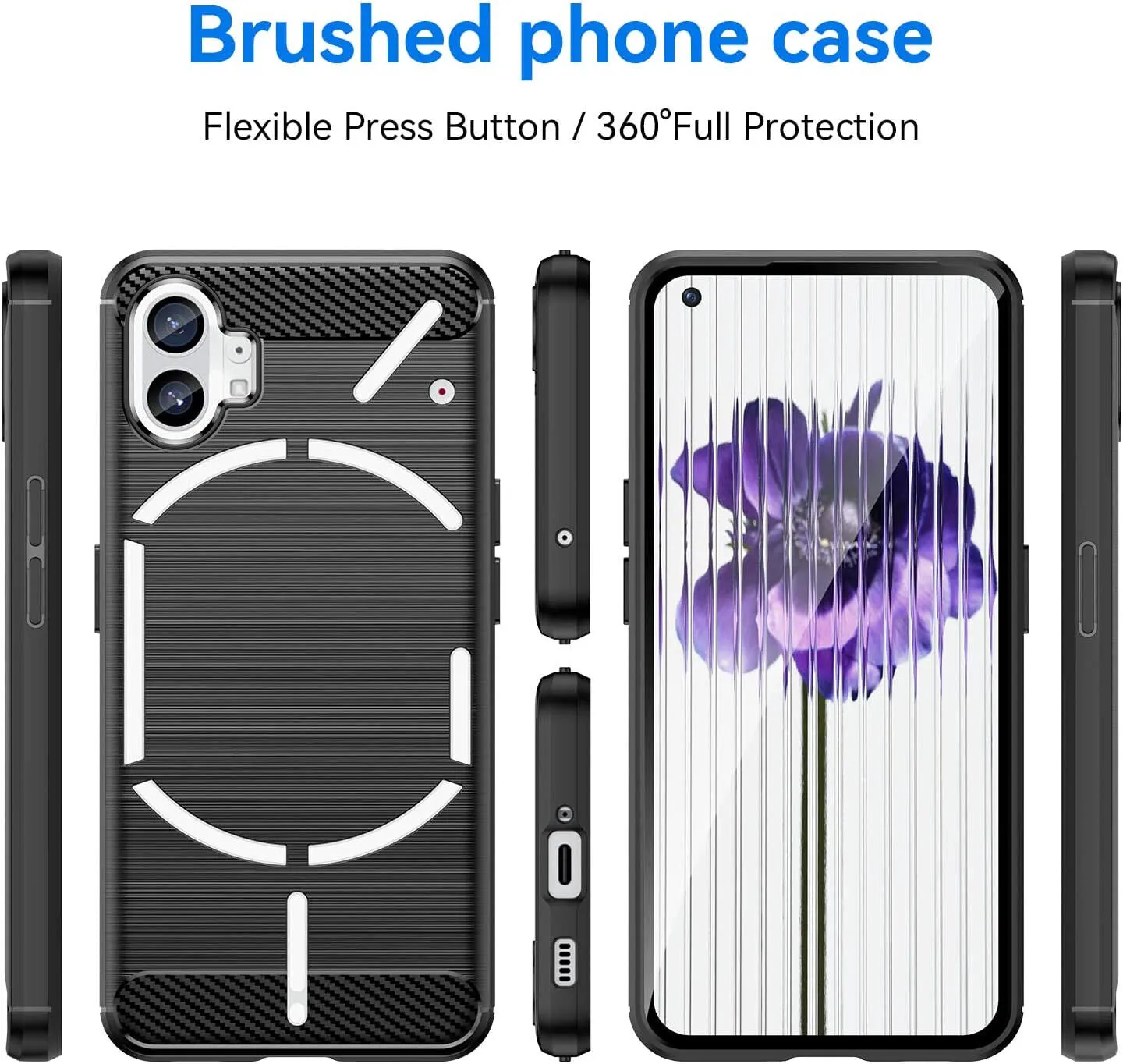 Nothing Phone (1) Case Carbon Fibre Gel Cover Ultra Slim Shockproof