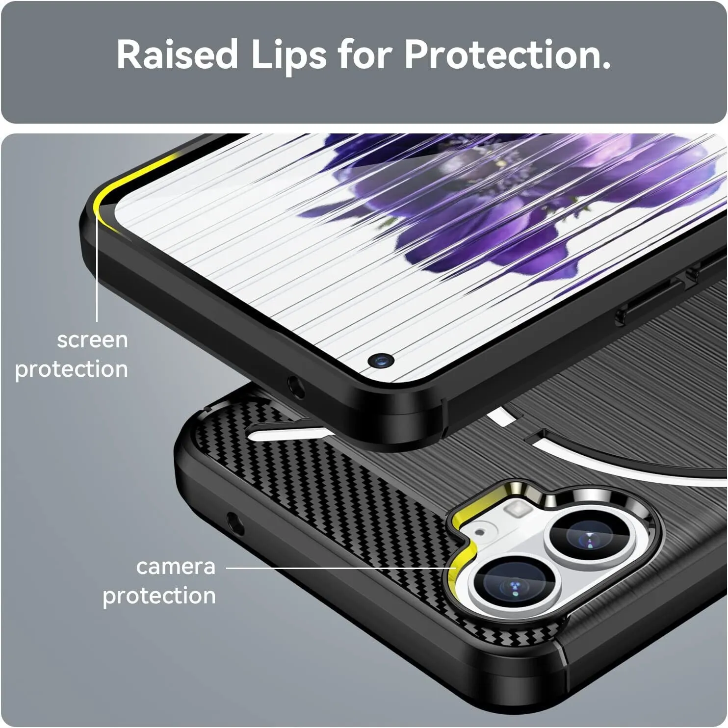 Nothing Phone (1) Case Carbon Fibre Gel Cover Ultra Slim Shockproof