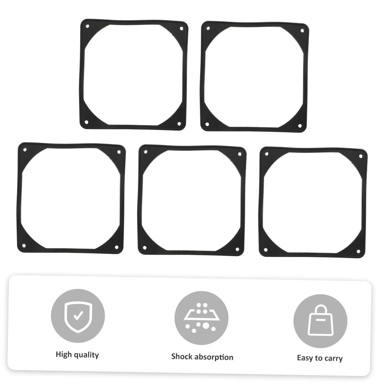 NUOBESTY 2sets 5pcs Vibration Pads for Computer Case Fans Noise Reduction Shock Absorption for Cooling Durable Material Replacement for Old Fan Pads 5pcs*2