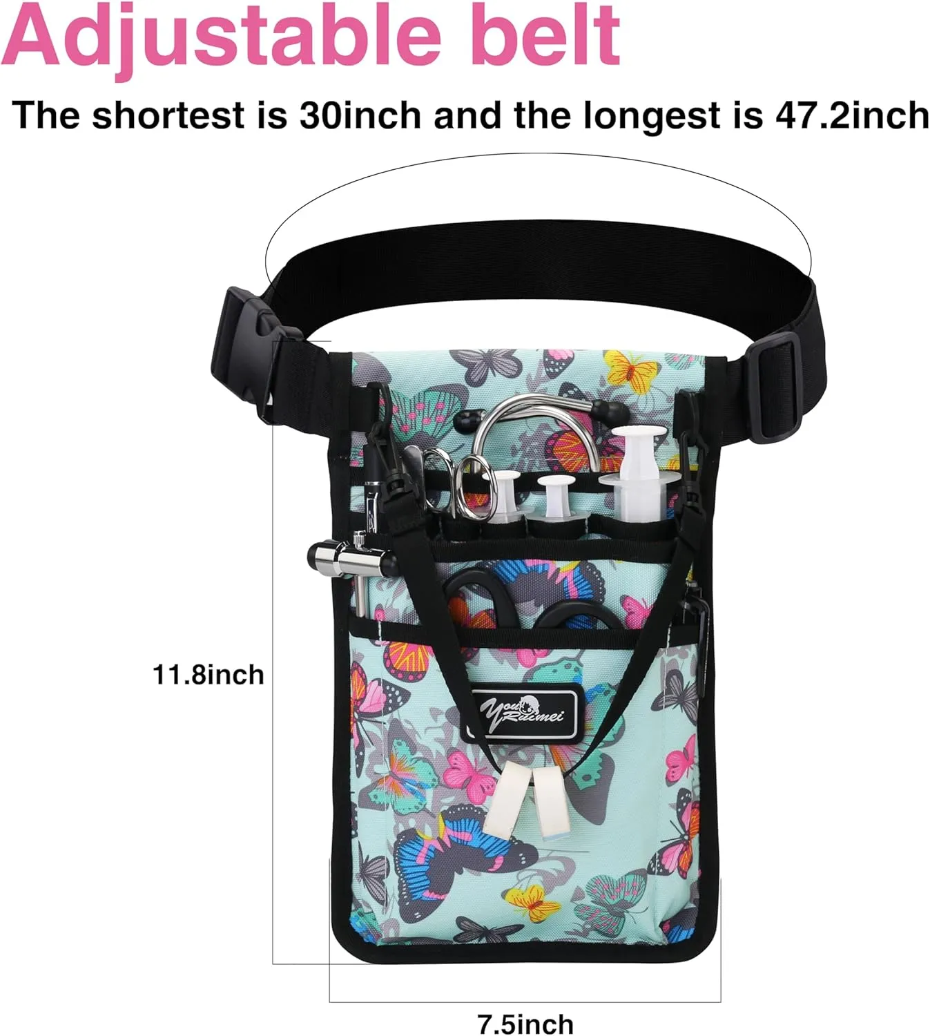 Nurse Fanny Pack for Work Kit Practical Waist Bag for Nurses Utility Belt Organizer Bag (YR-HS-S-HuDie)