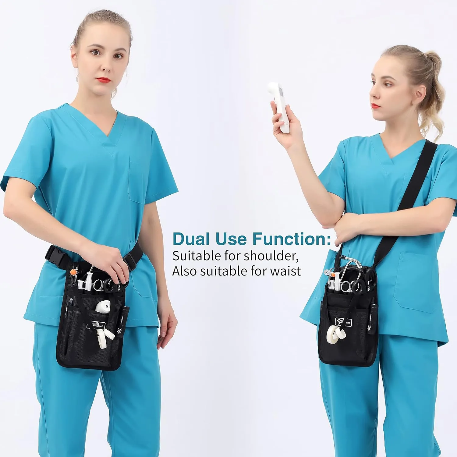 Nurse Fanny Pack for Work,Kit Practical Waist Bag for Nurses,Fanny Pack for Basics,Nurse Utility Belt Organizer Bag (Black)