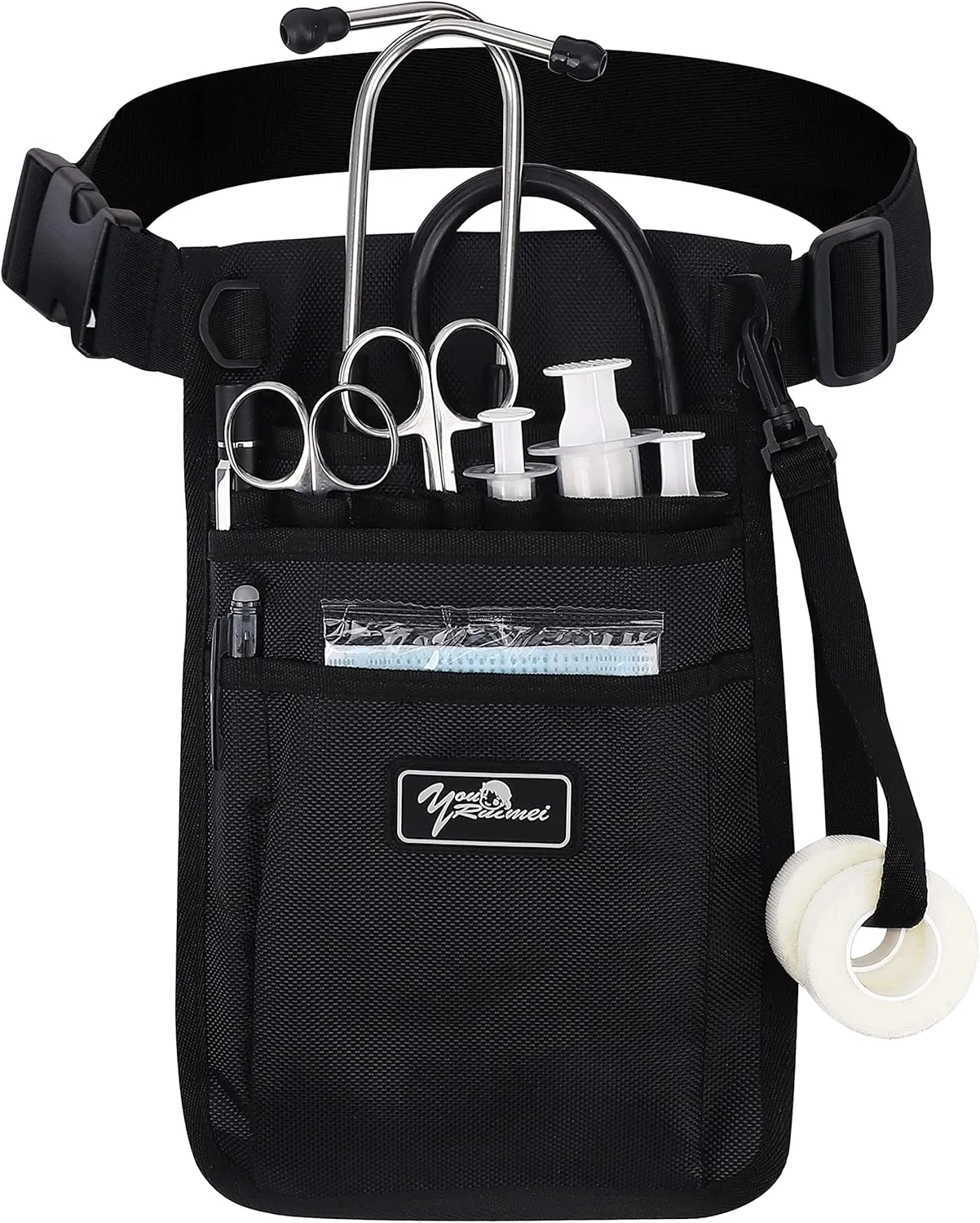 Nurse Fanny Pack for Work,Kit Practical Waist Bag for Nurses,Fanny Pack for Basics,Nurse Utility Belt Organizer Bag (Black)