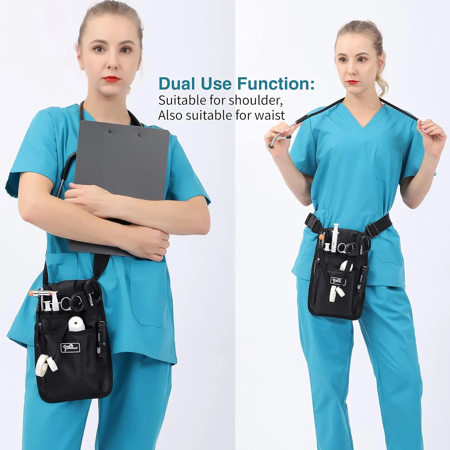 Nurse Fanny Pack for Work,Kit Practical Waist Bag for Nurses,Fanny Pack for Basics,Nurse Utility Belt Organizer Bag (Black)
