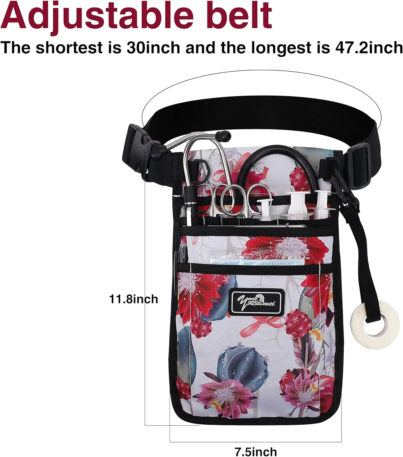 Nurse Fanny Pack for Work,Kit Practical Waist Bag for Nurses,Fanny Pack for Basics,Nurse Utility Belt Organizer Bag (HUA)