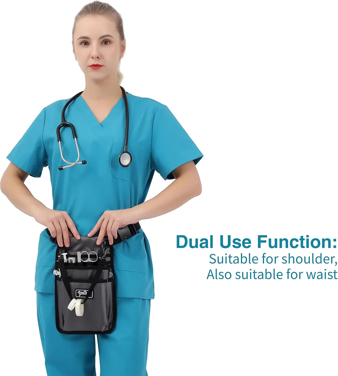 Nurse fanny pack Nurse Fanny Pack for Work Kit Practical Waist Bag for Nurses Fanny Pack for Basics Nurse Utility Belt Organizer Bag (YR-HS-S-Grey)