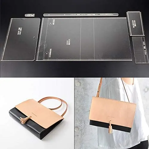 NW AAB-63 Shoulder Bag Template: Acrylic Leather Pattern, 9.43x6.48x2.16 inches