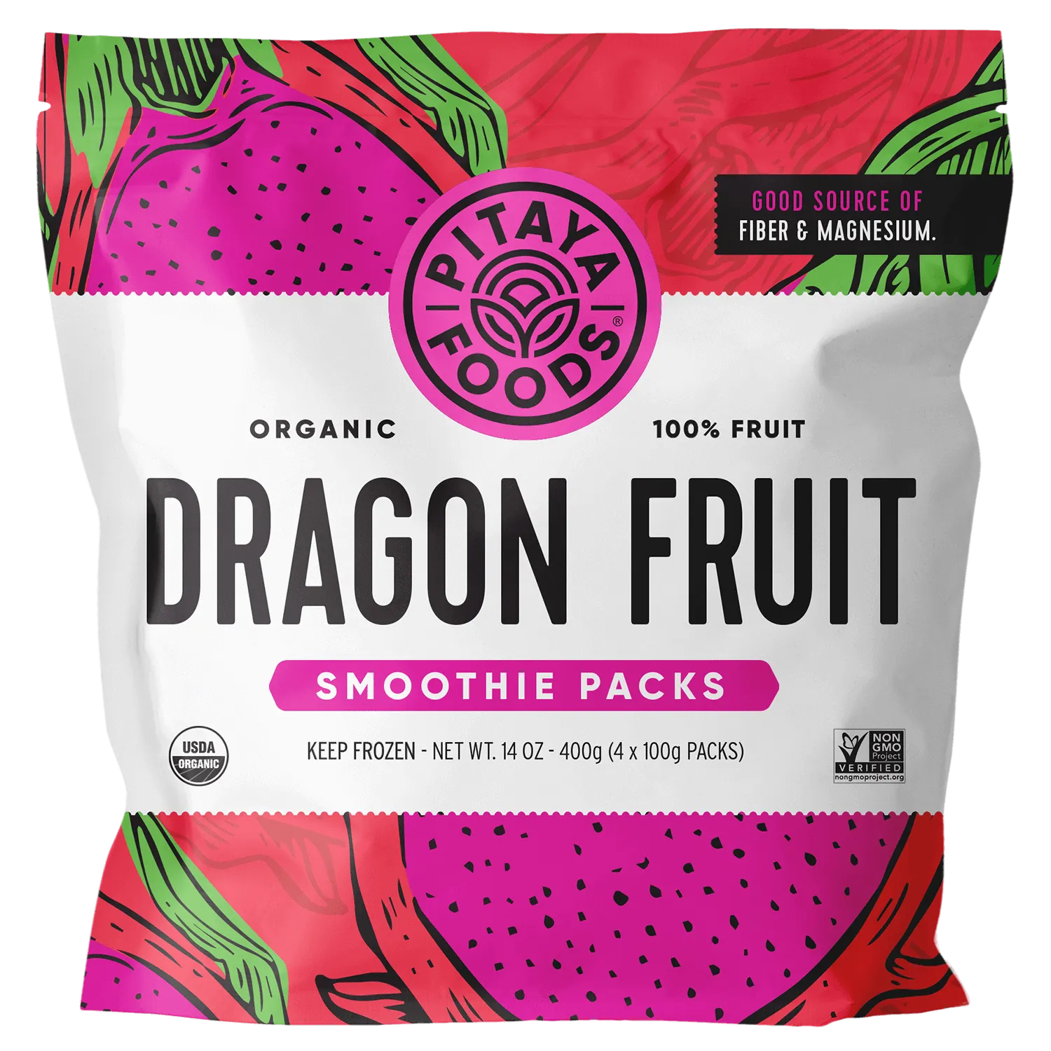 Organic Dragon Fruit Smoothie Packs Case