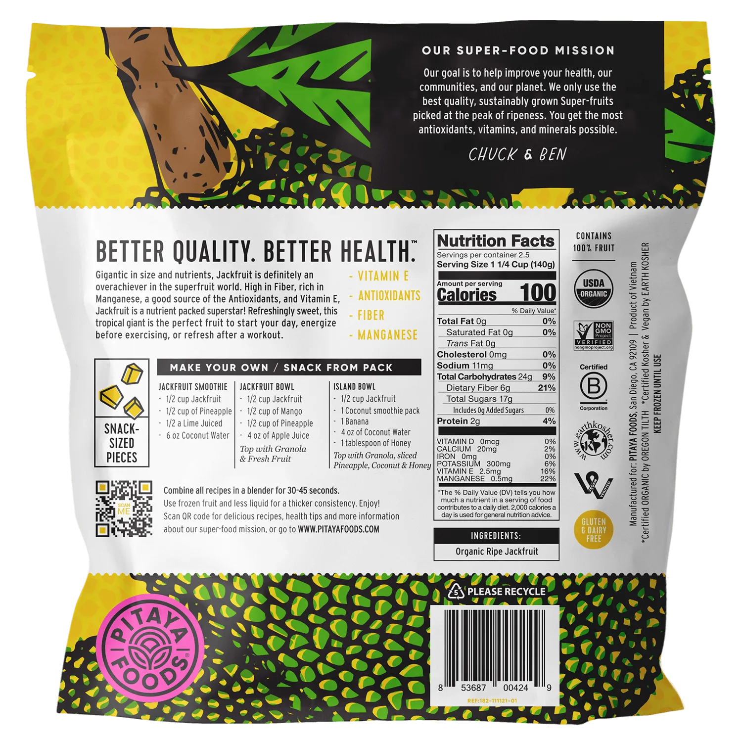 Organic Jackfruit Snack-Sized Pieces Case