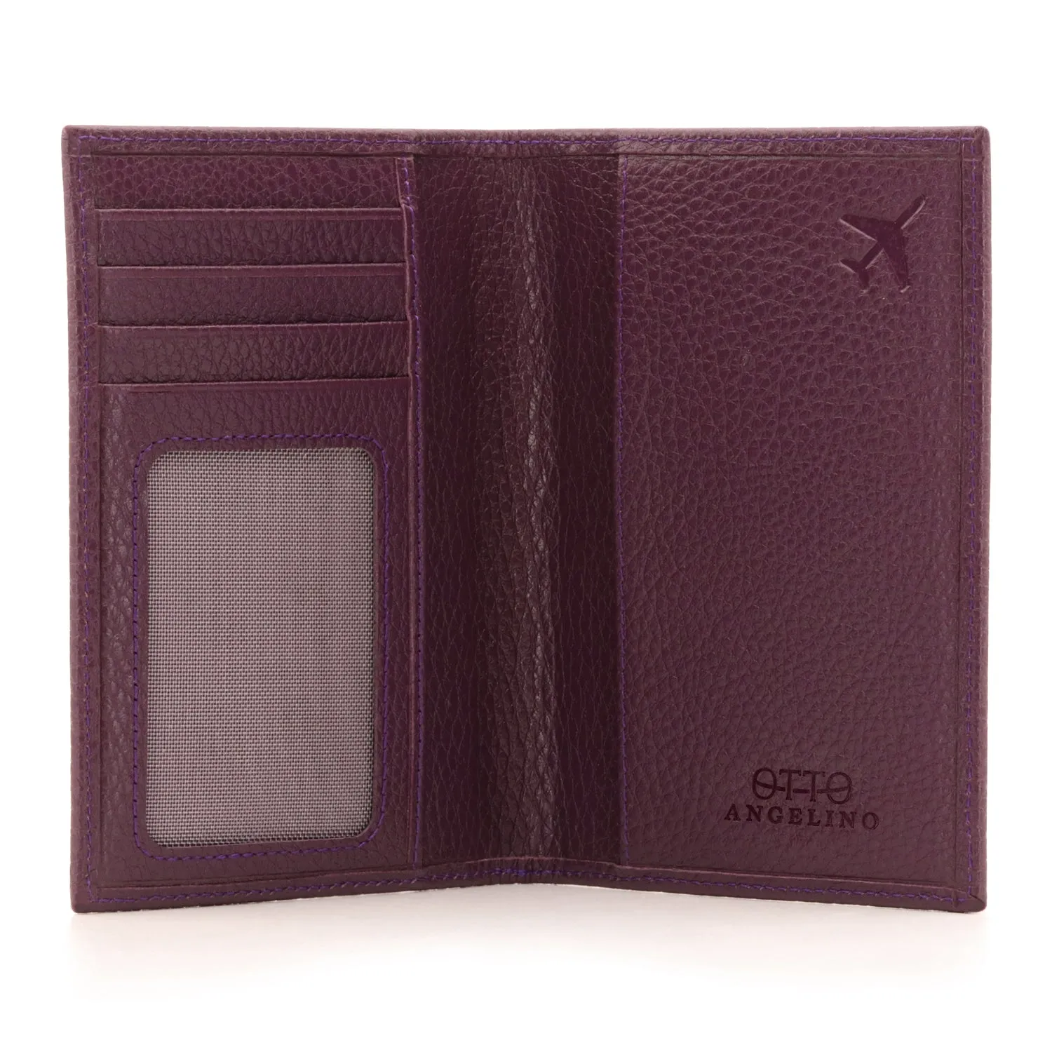 Otto Angelino Real Leather Passport Wallet - RFID Blocking and Baggage Tag - Unisex