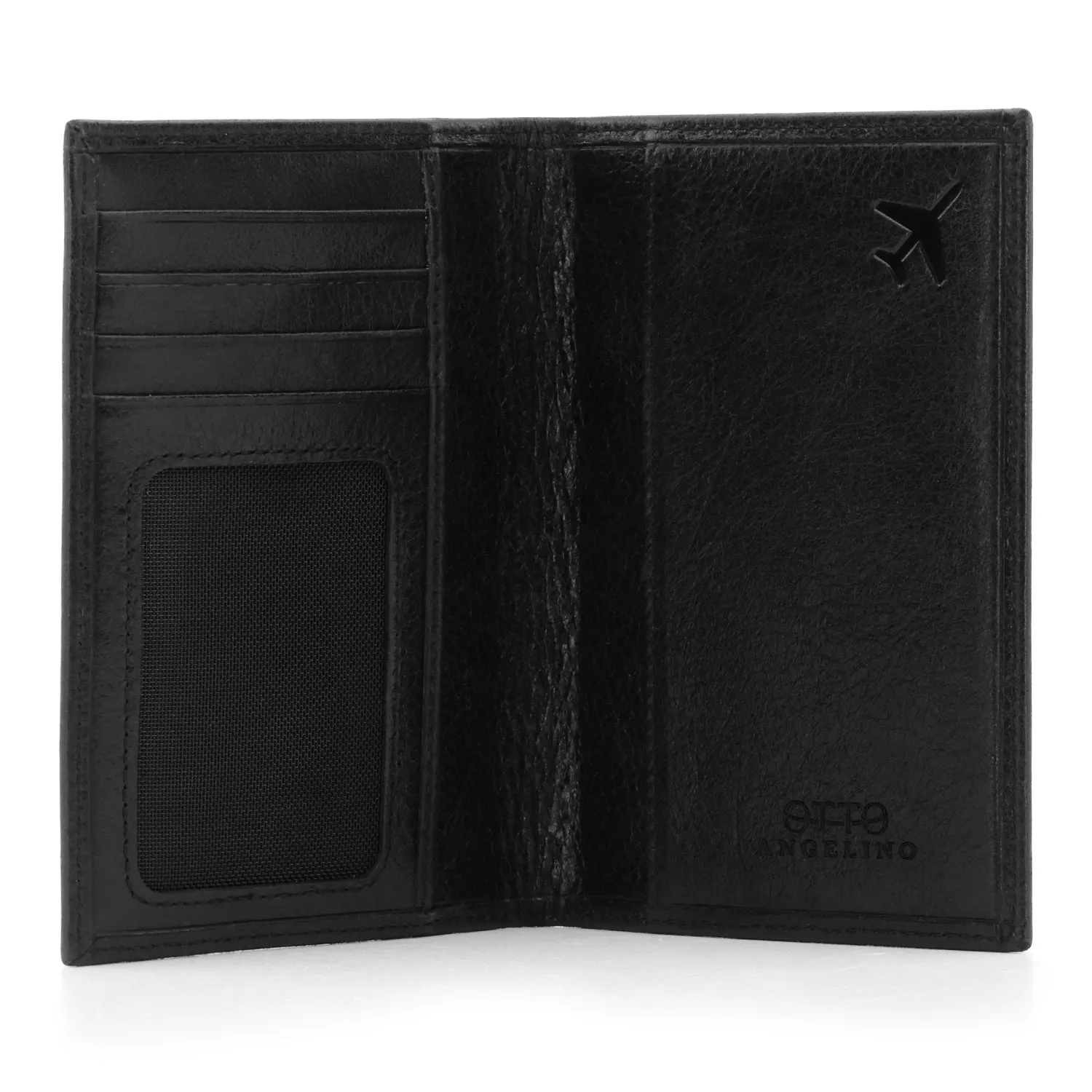 Otto Angelino Real Leather Passport Wallet - RFID Blocking and Baggage Tag - Unisex
