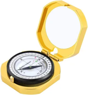 Outdoor Compass, Metal Flip Compass for Hiking Camping Geology Exploring Outdoor Activities, Measurable Slope
