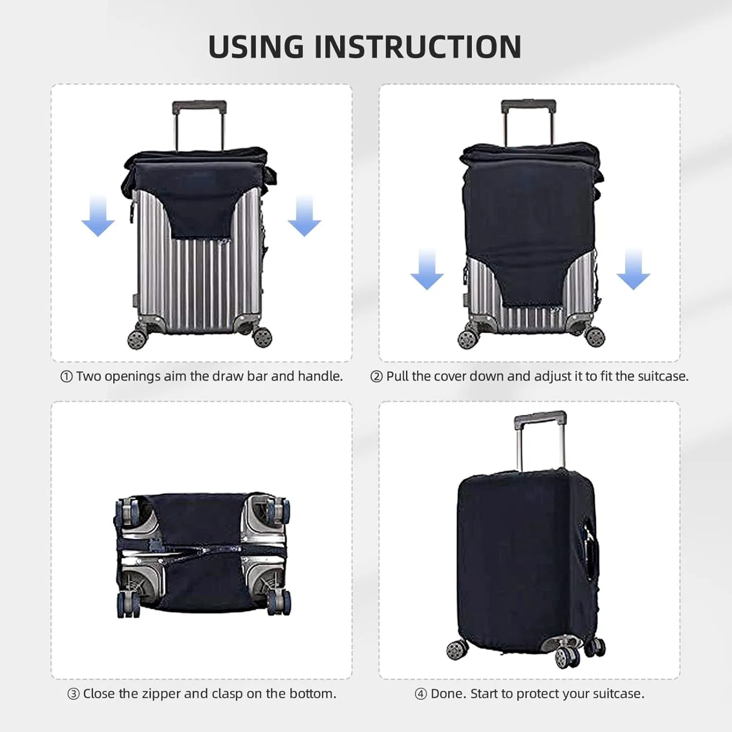 Paris Eiffel Tower Luggage Suitcase Covers Elastic Washable Romantic Travel Luggage Protector Travel Suitcase Protective Cover For Kid And Adult, S (Fit 18-21 Inch Luggage)