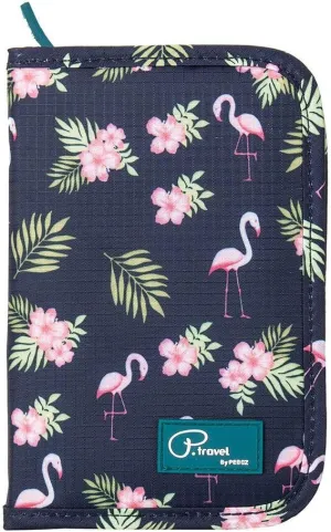 Passport Wallet Holder for Men&Women,RFID Blocking Travel Waterproof Credit Card&Money Bag Multifunctional Family Zipper Cellphone Accessories Storage Boarding Passes Organizer (Flamingo)