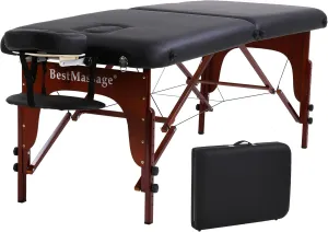 PayLessHere Massage Bed Portable Massage Table 77" L 28" W 2" THK Lash Bed 2 Folding Heigh Adjustable PU Leather Spa Table with Oxford Bag for Spa Footmassage Facial CareSpa Tattoo