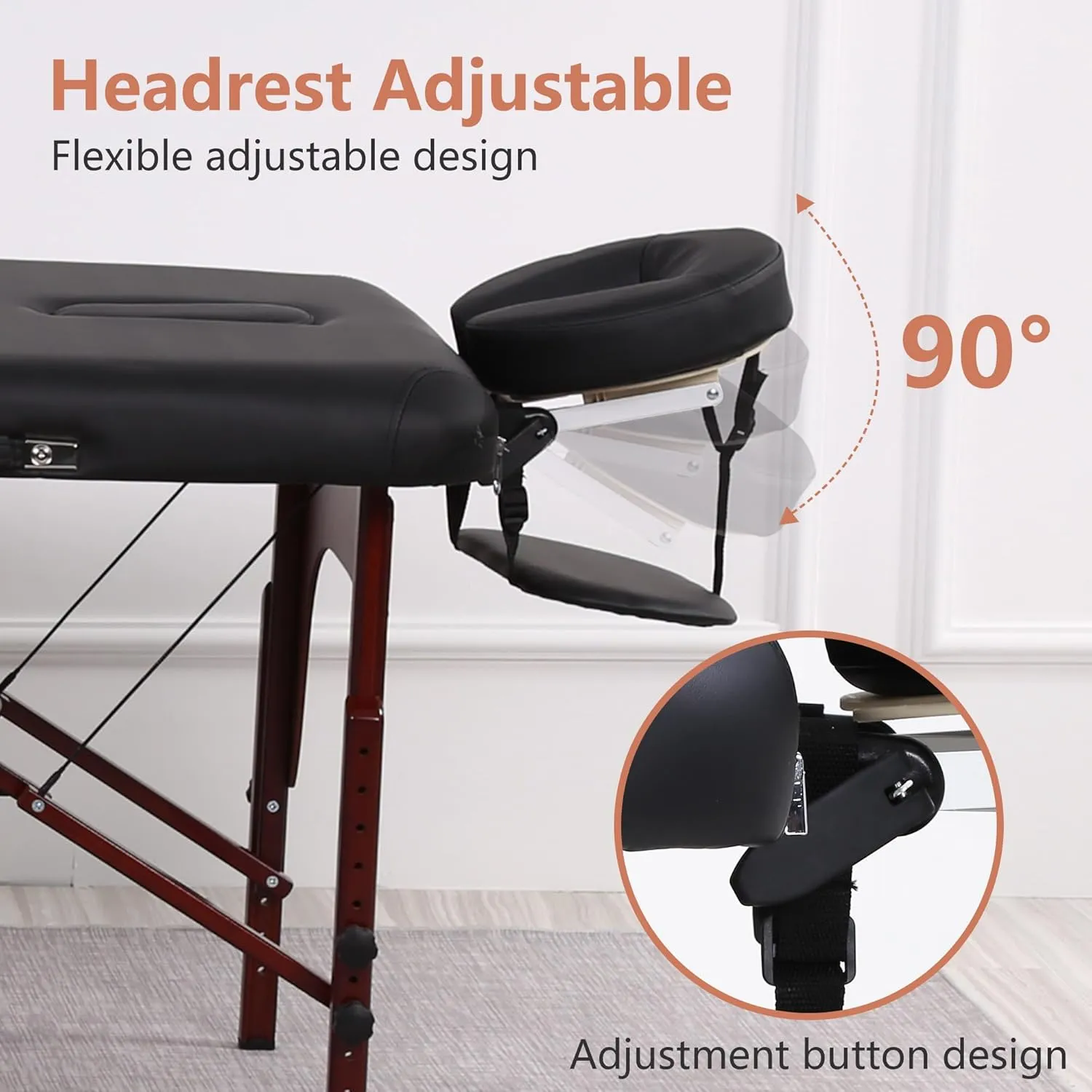 PayLessHere Massage Bed Portable Massage Table 77" L 28" W 2" THK Lash Bed 2 Folding Heigh Adjustable PU Leather Spa Table with Oxford Bag for Spa Footmassage Facial CareSpa Tattoo