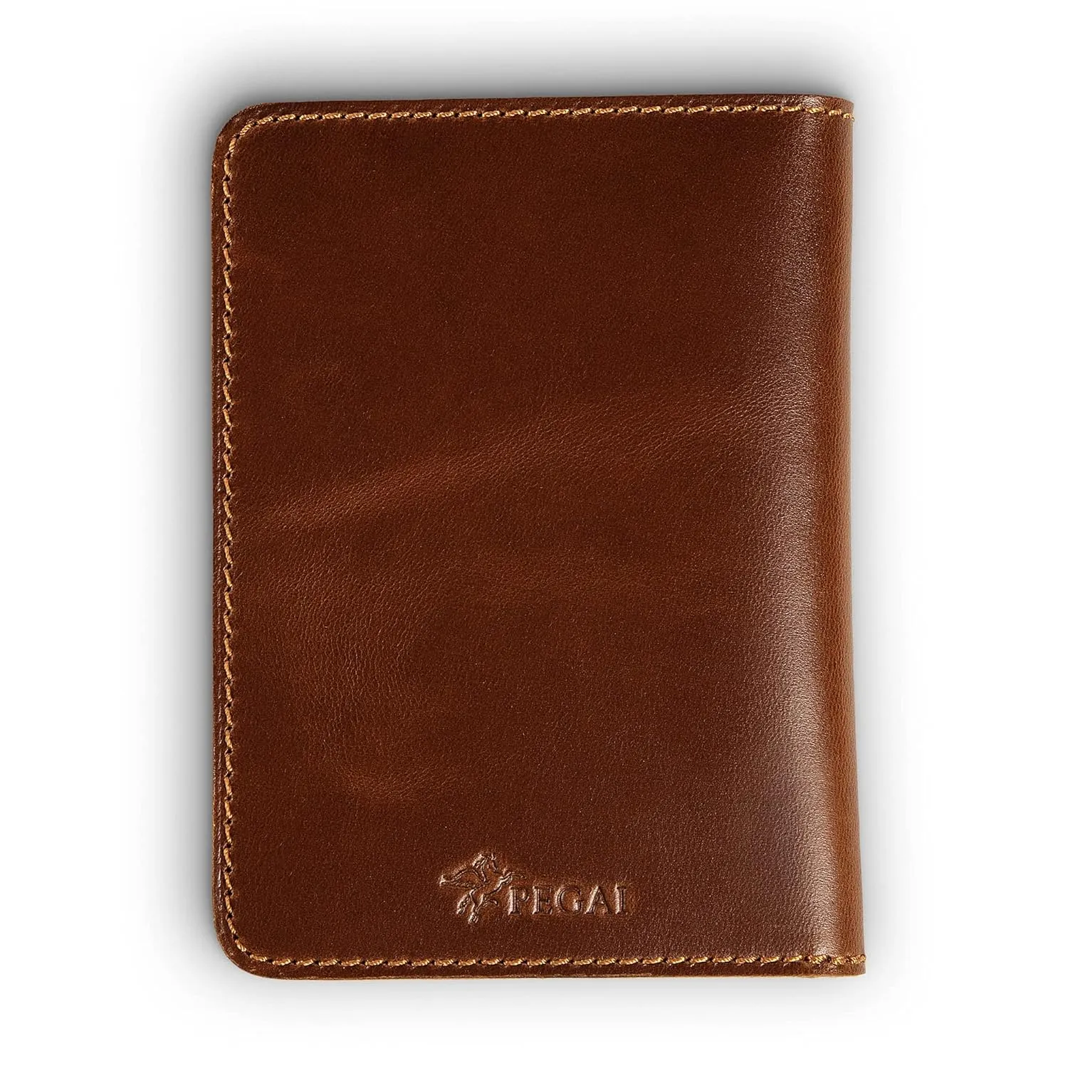 PEGAI Standard Full Grain Crazy Horse Leather Passport Holder | Custom Travel Passport Cover & Organizer | Handcrafted Leather Passport Wallet for Men and Women | Pike (Taba)