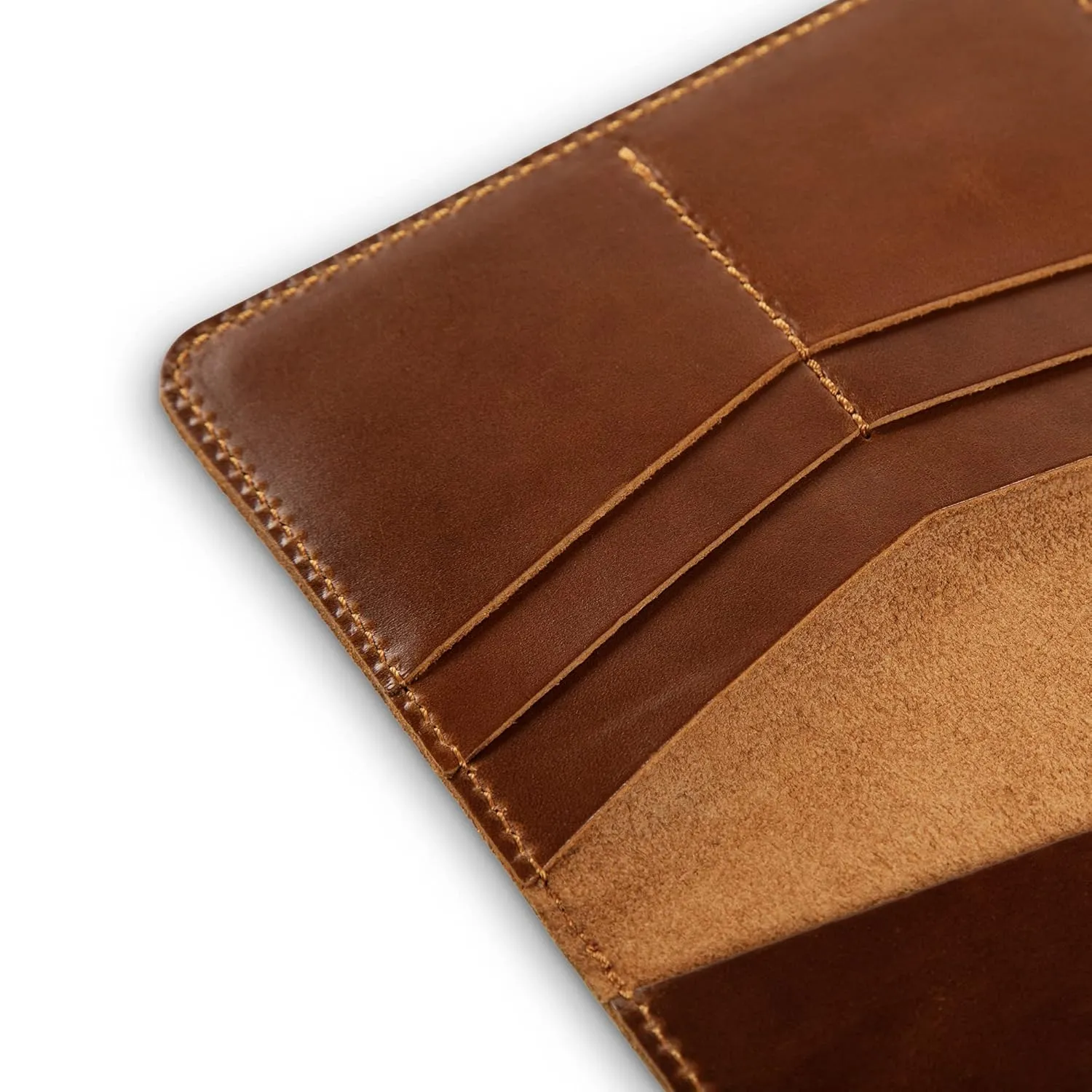 PEGAI Standard Full Grain Crazy Horse Leather Passport Holder | Custom Travel Passport Cover & Organizer | Handcrafted Leather Passport Wallet for Men and Women | Pike (Taba)