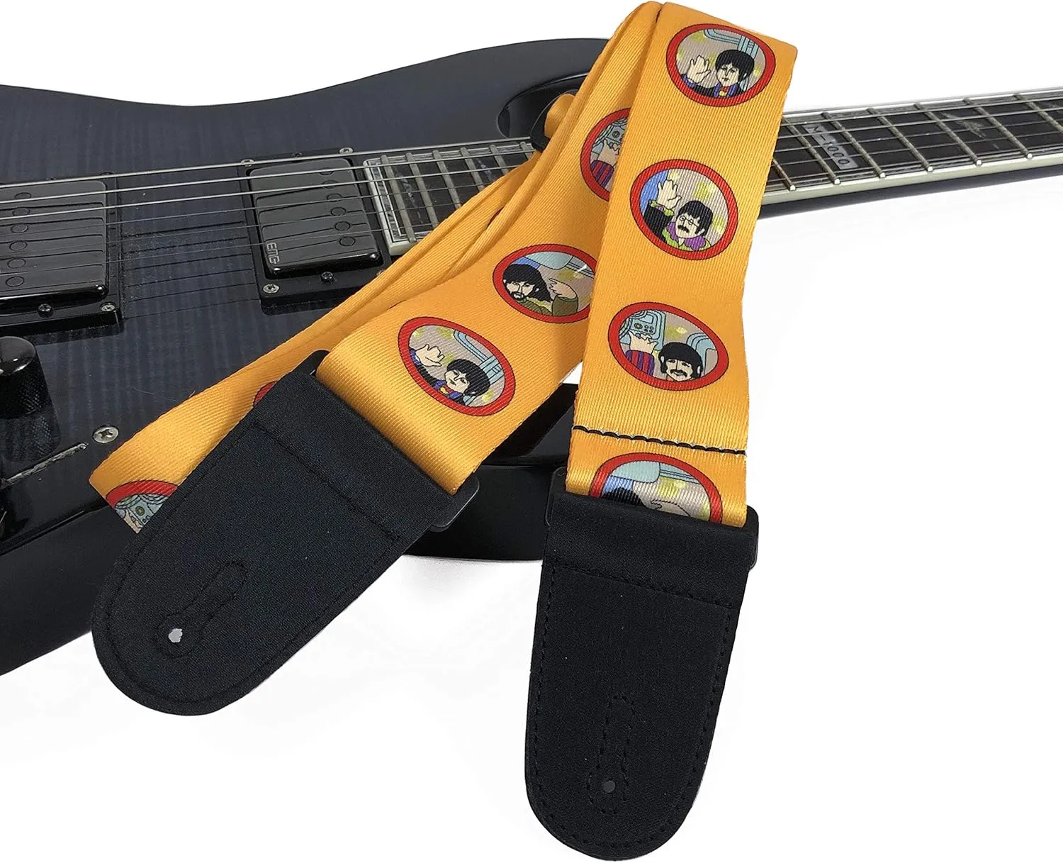 Perri’s Leathers Ltd. - The Beatles - Guitar Strap - Polyester - Yellow Submarine - Official Licensed Product - For Acoustic/Bass/Electric Guitars - Adjustable - Made in Canada (LPCP-6108)