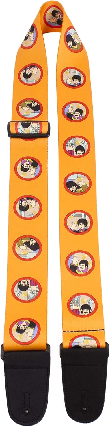 Perri’s Leathers Ltd. - The Beatles - Guitar Strap - Polyester - Yellow Submarine - Official Licensed Product - For Acoustic/Bass/Electric Guitars - Adjustable - Made in Canada (LPCP-6108)
