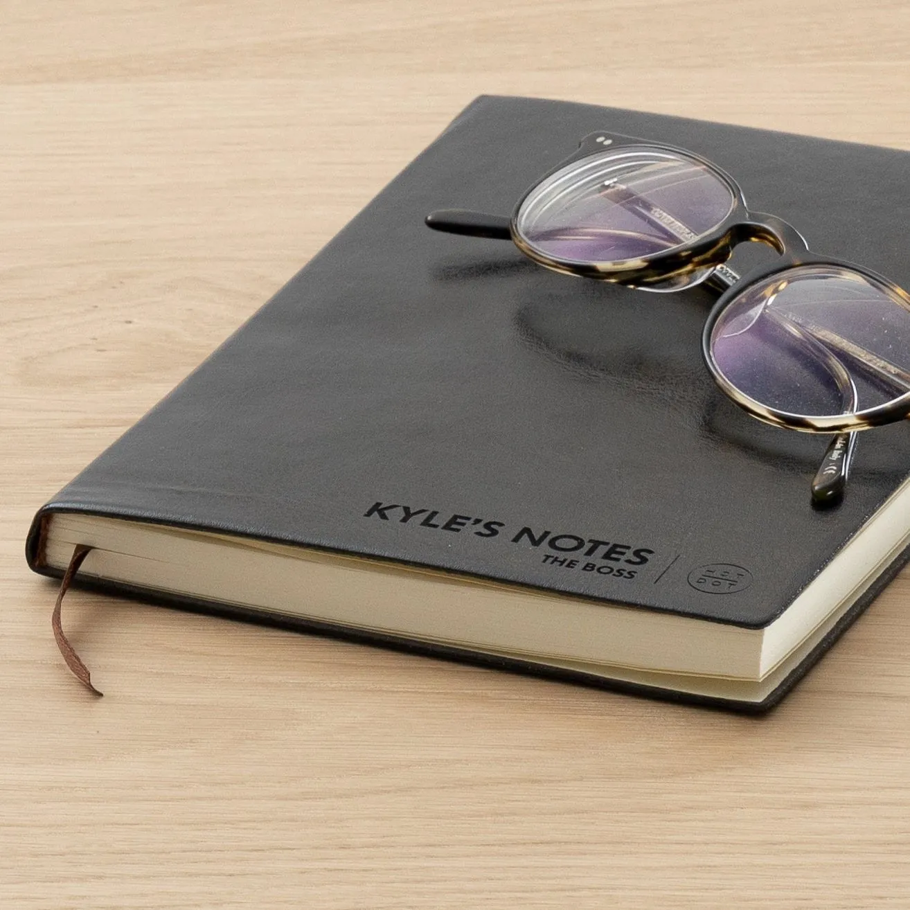 Personalised Leather A5 Lined Notebook