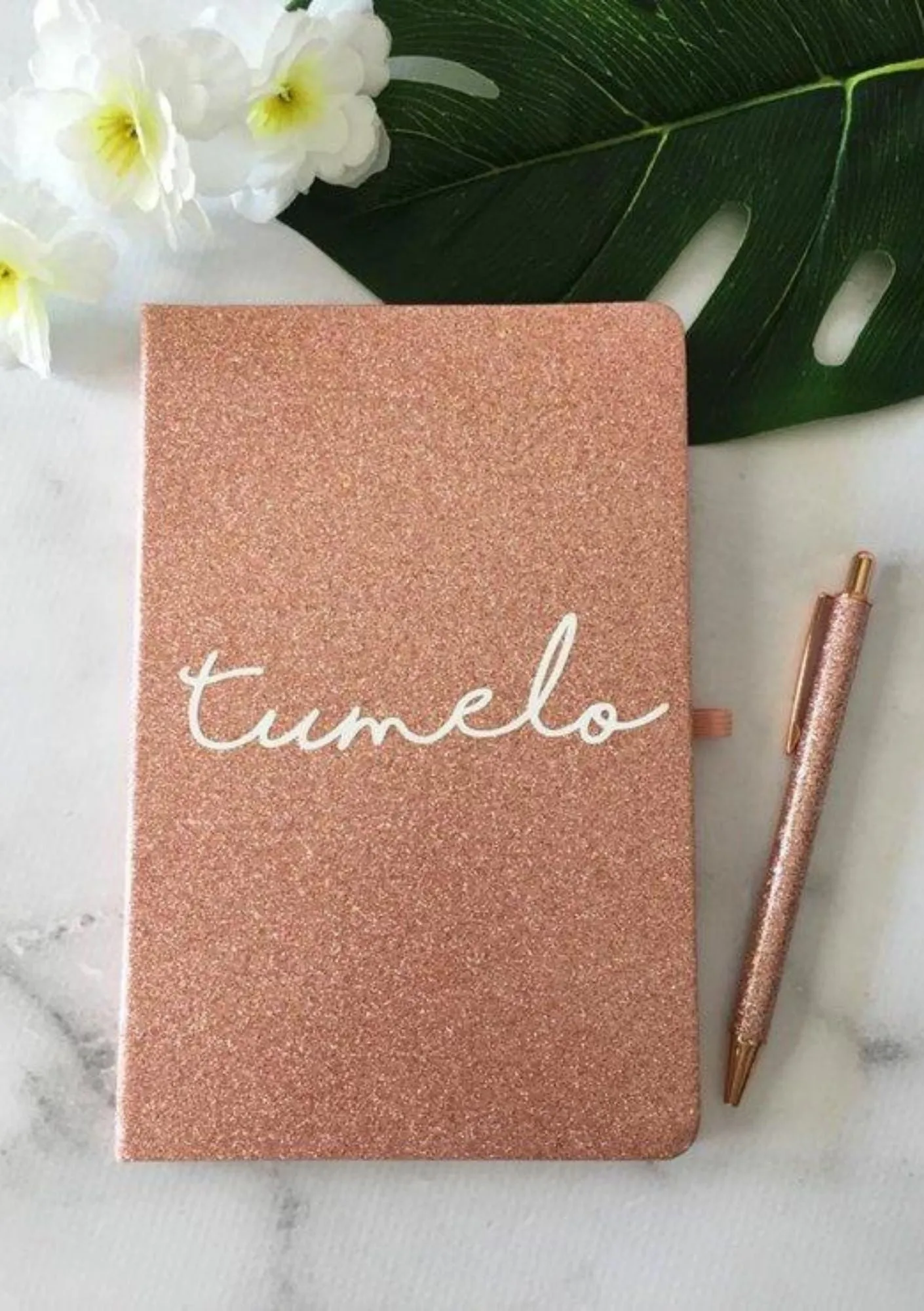 Personalized Glitter Bespoke Notebook and Pen Set