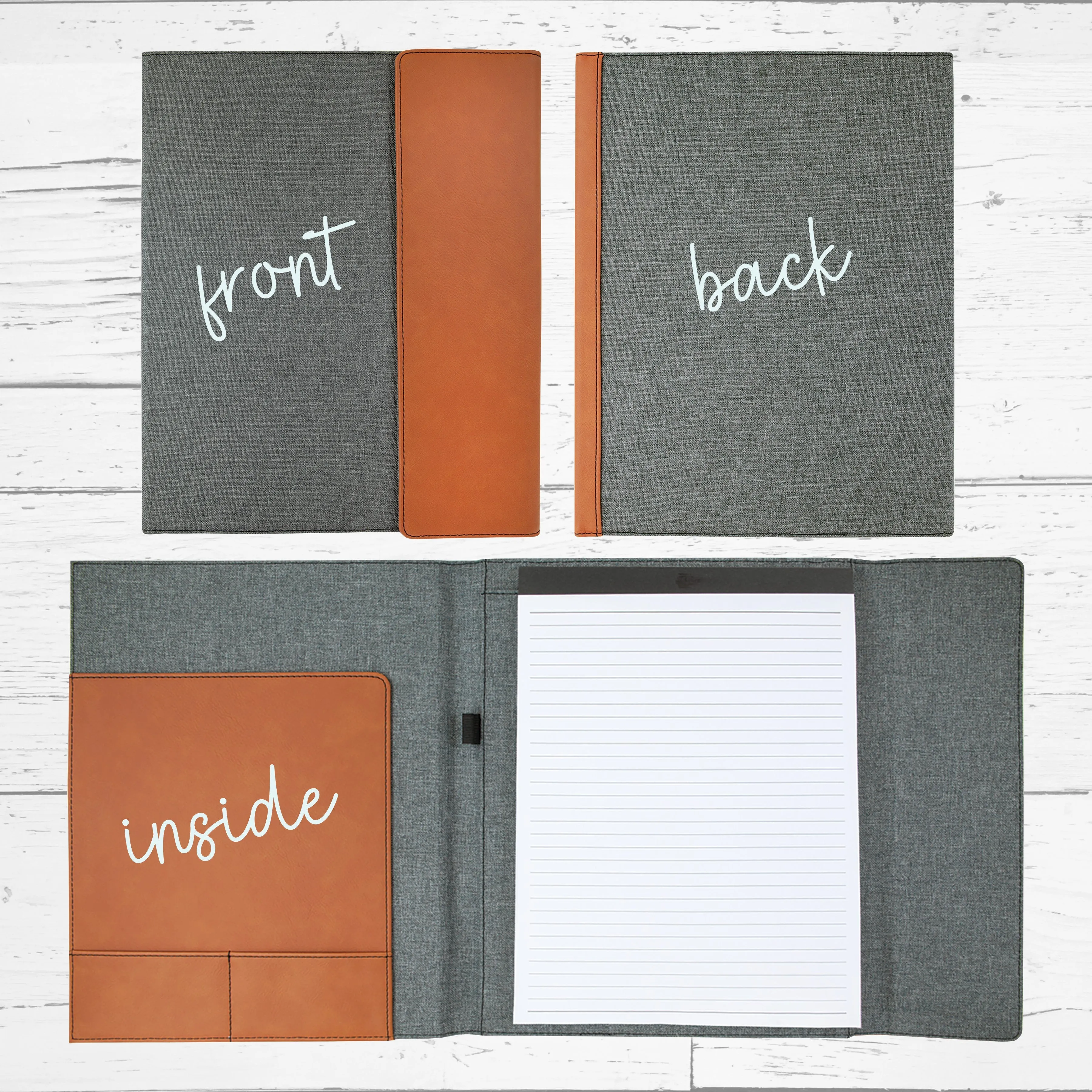 Personalized Graduation Gift | Custom Engraved Portfolio with Refillable Notepad