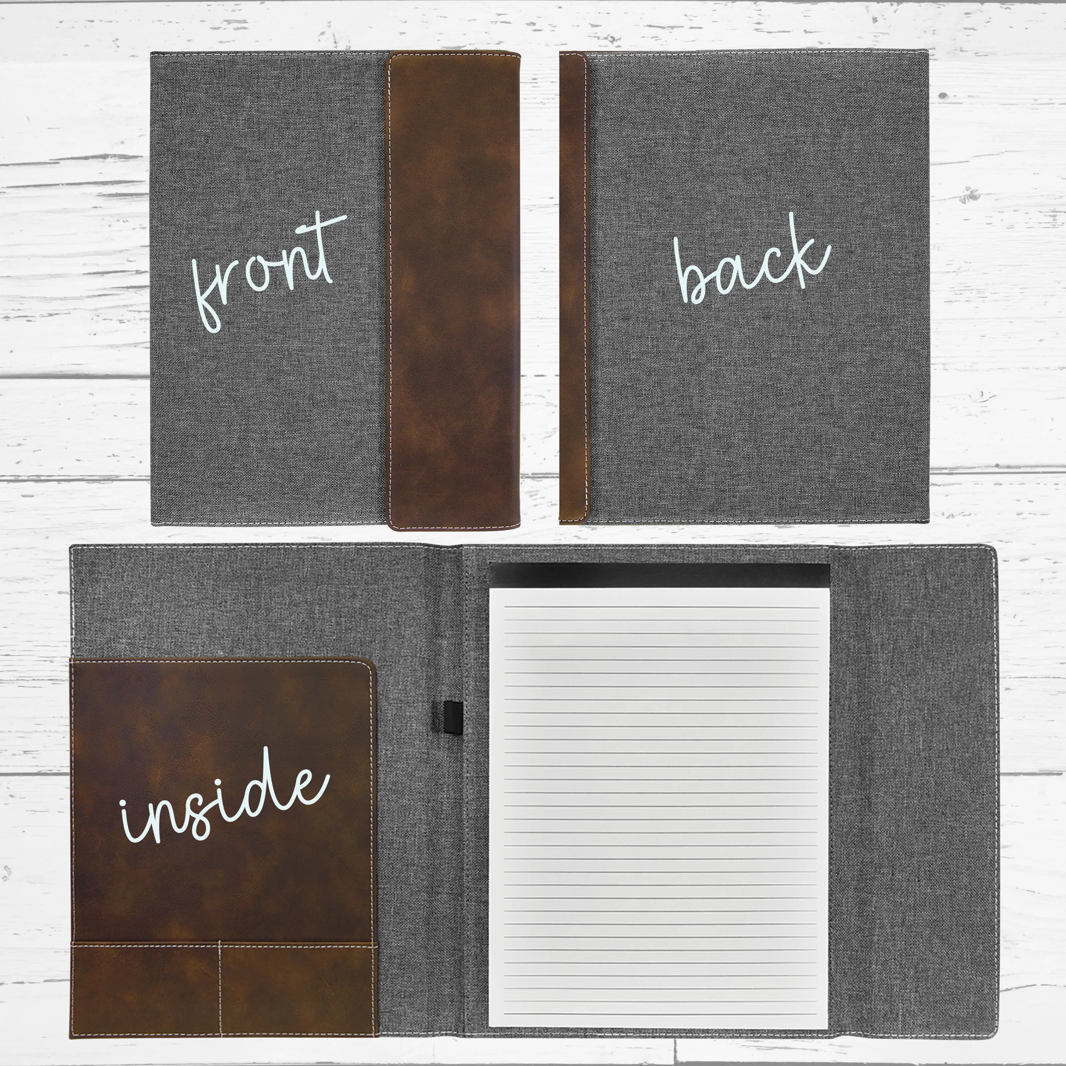 Personalized Graduation Gift | Custom Engraved Portfolio with Refillable Notepad