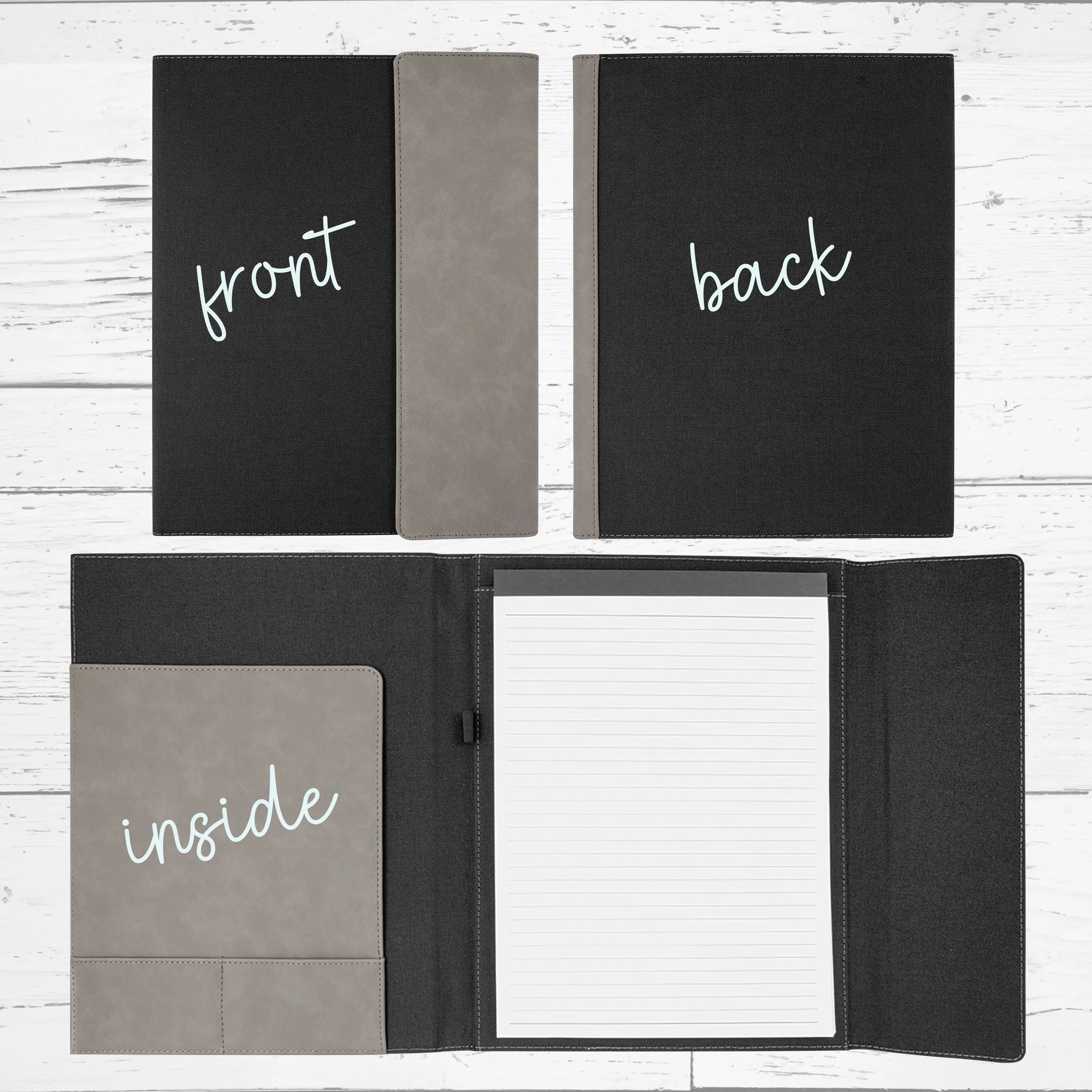 Personalized Graduation Gift | Custom Engraved Portfolio with Refillable Notepad