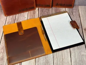 Personalized Leather Portfolio with Notepad & Planner