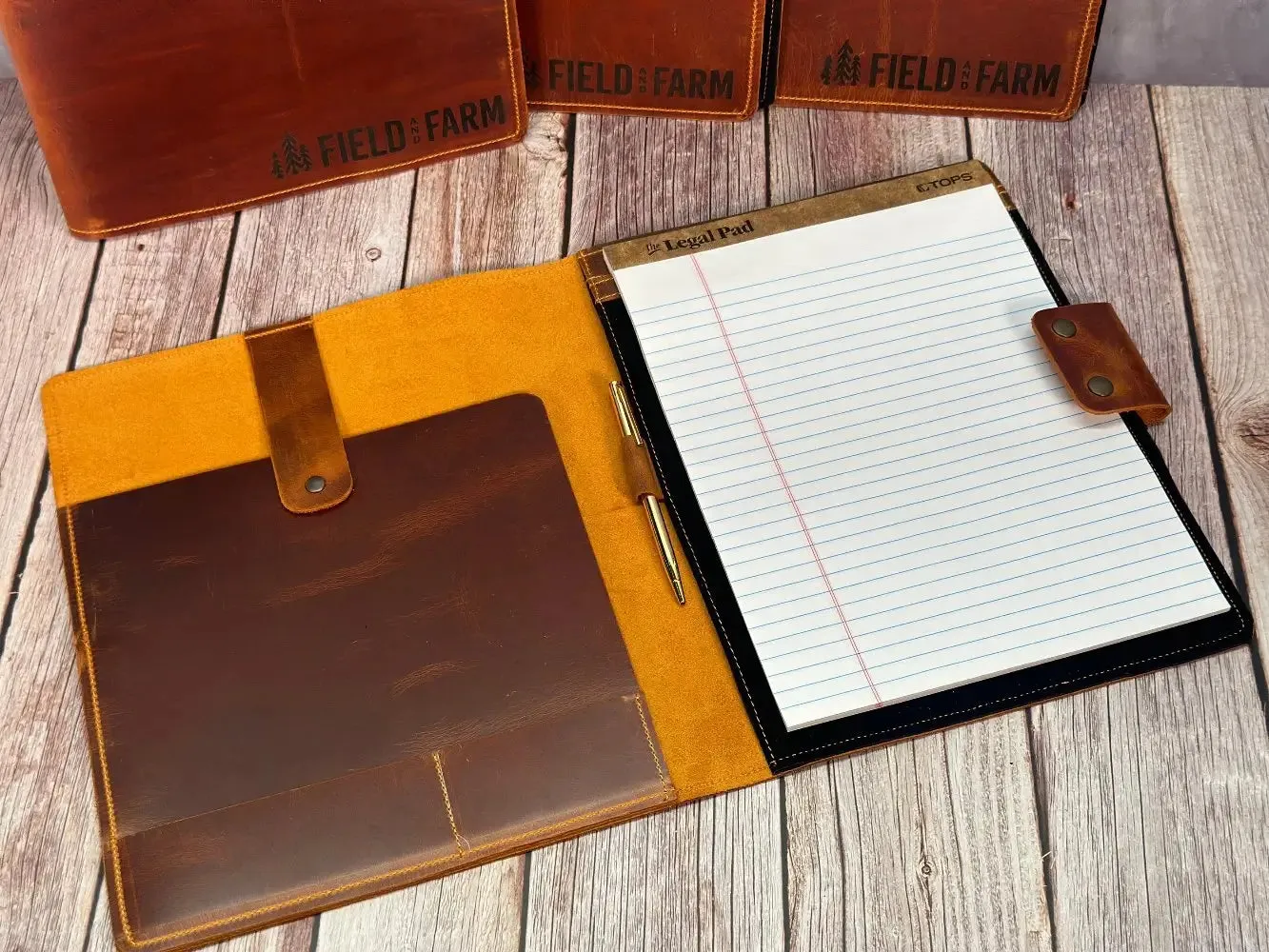 Personalized Leather Portfolio with Notepad & Planner