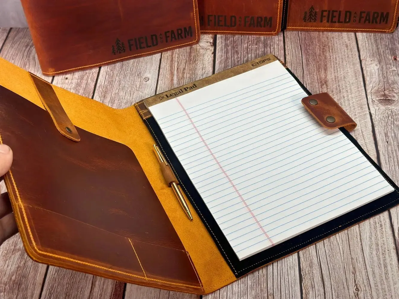 Personalized Leather Portfolio with Notepad & Planner