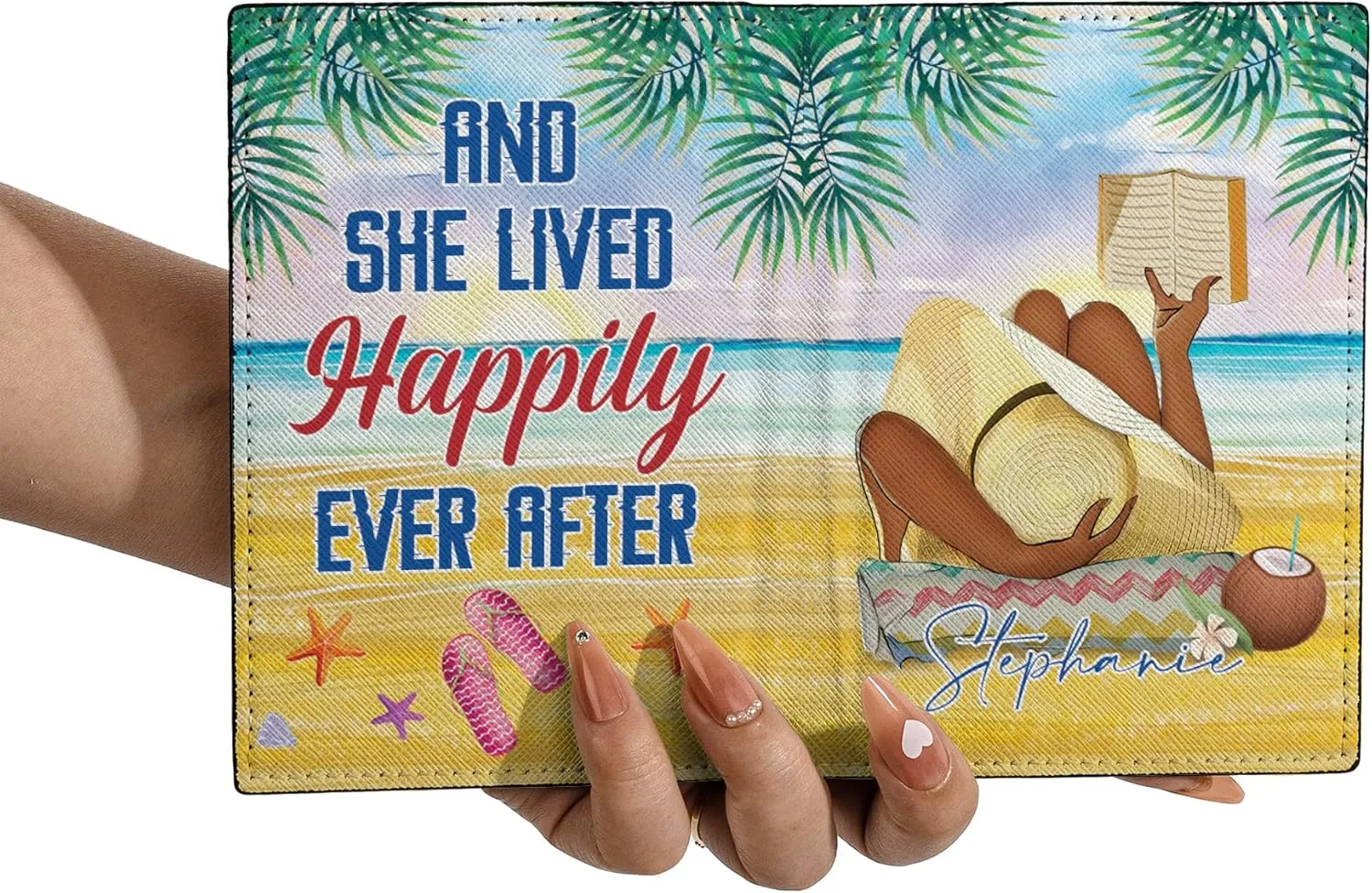 Personalized Name Beach Leather Passport Wallet Fun Unique Gift for Traveler Custom Travel Accessory Passport Holder Gift for Girl Traveling Lover 20