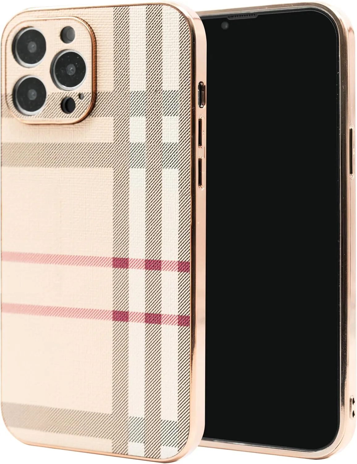 Phone Case for Apple iPhone 14 Pro, Fashion Leather Phone Case, Soft TPU Drop Protection Shockproof Protective Phone Holder Women (iPhone 14 Pro)