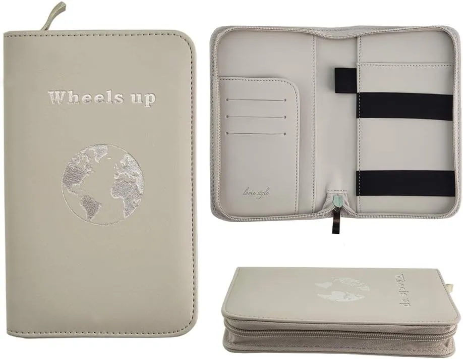 Phone Charging Passport Holder - Travel Wallet with Removable Power Bank holds money, cards, phone, travel docs- RFID Blocking - Compatible with All Phones - Travel Accessories