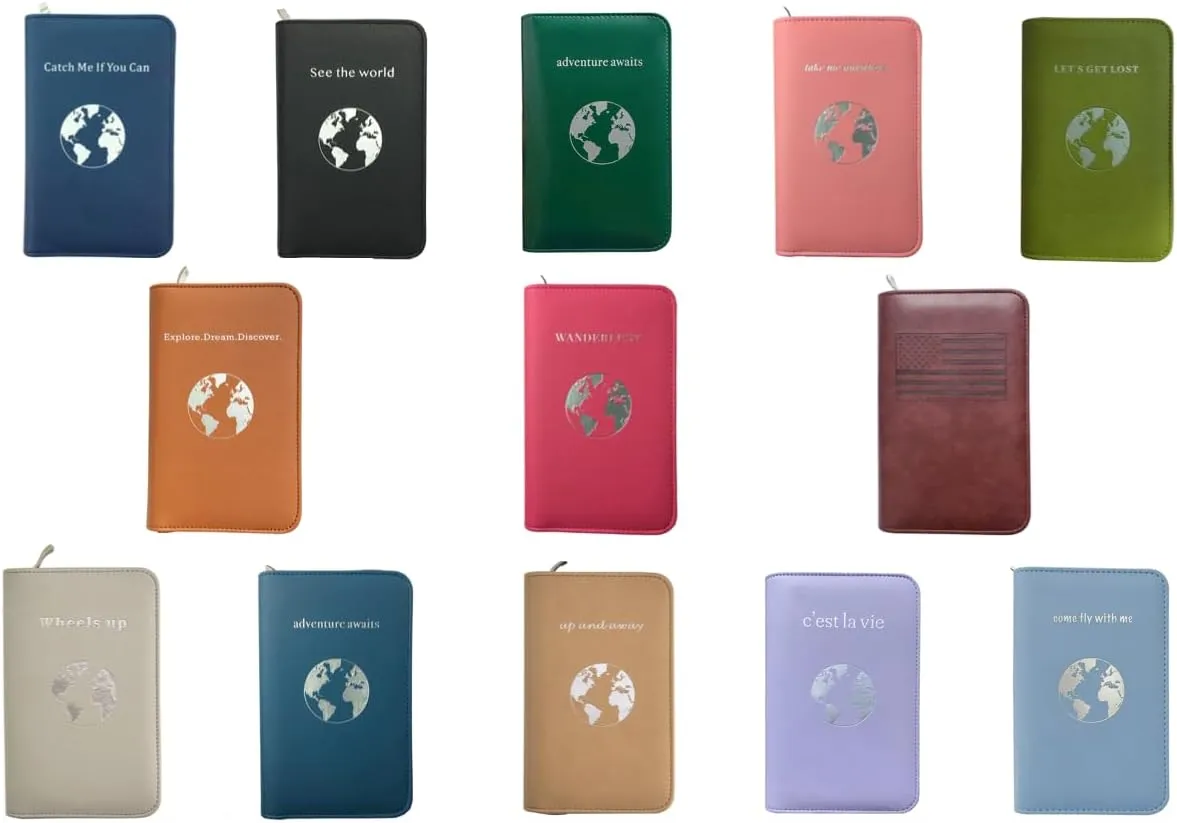 Phone Charging Passport Holder - Travel Wallet with Removable Power Bank holds money, cards, phone, travel docs- RFID Blocking - Compatible with All Phones - Travel Accessories