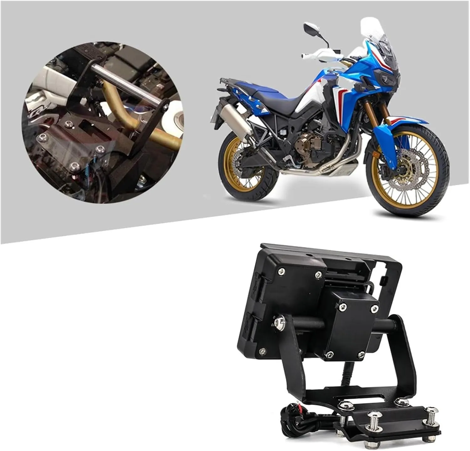 Phone Holder Navigation Bracket Motorcycle For Africa For Twin For CRF1000L For CRF 1000L 2018-2019 Phone GPS Navigation Plate Bracket Motorcycle Windshield Stand Holder Phone Mobile(USB CHARGING B)
