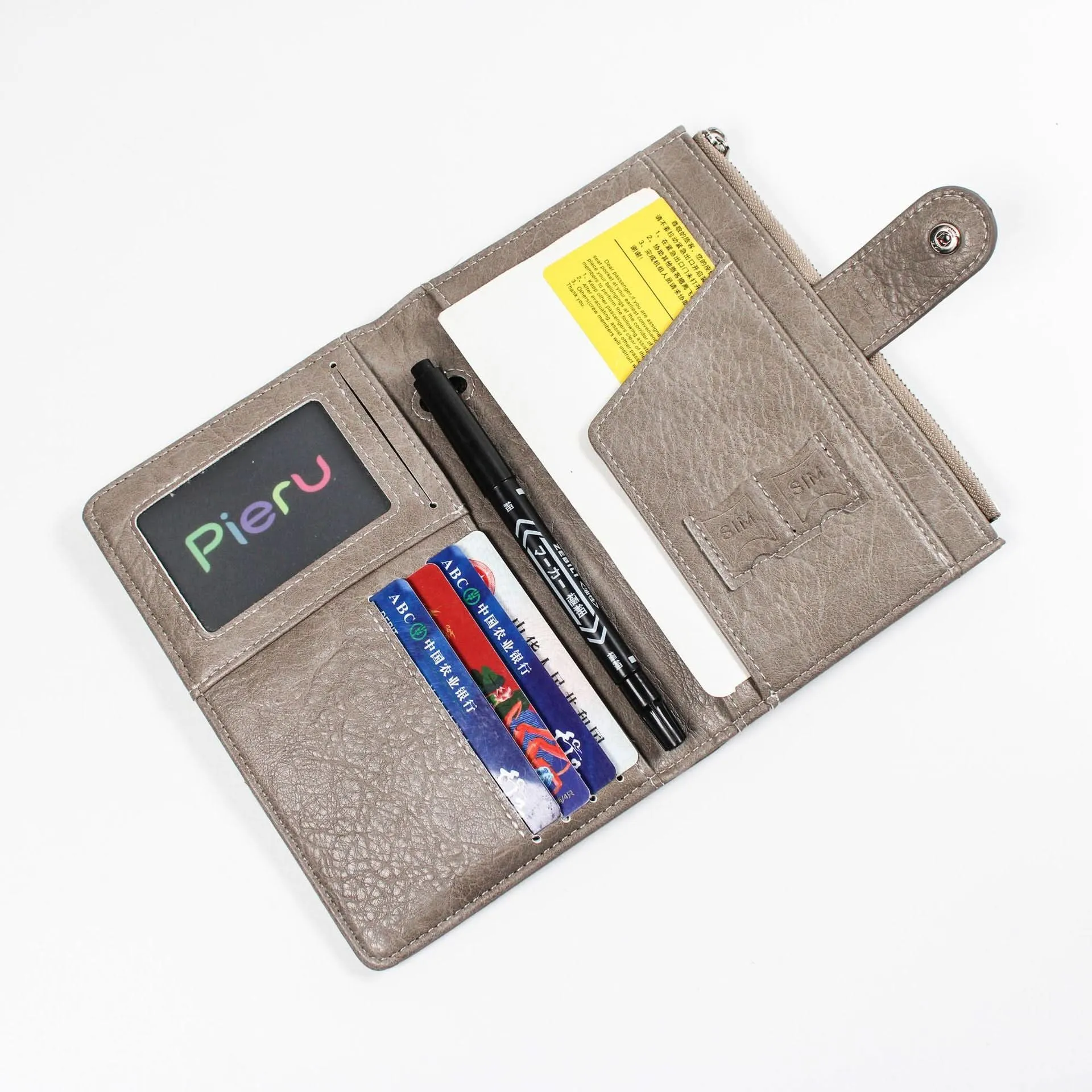 PIERU RFID Passport Holder – Unisex Anti-Theft PU Travel Wallet