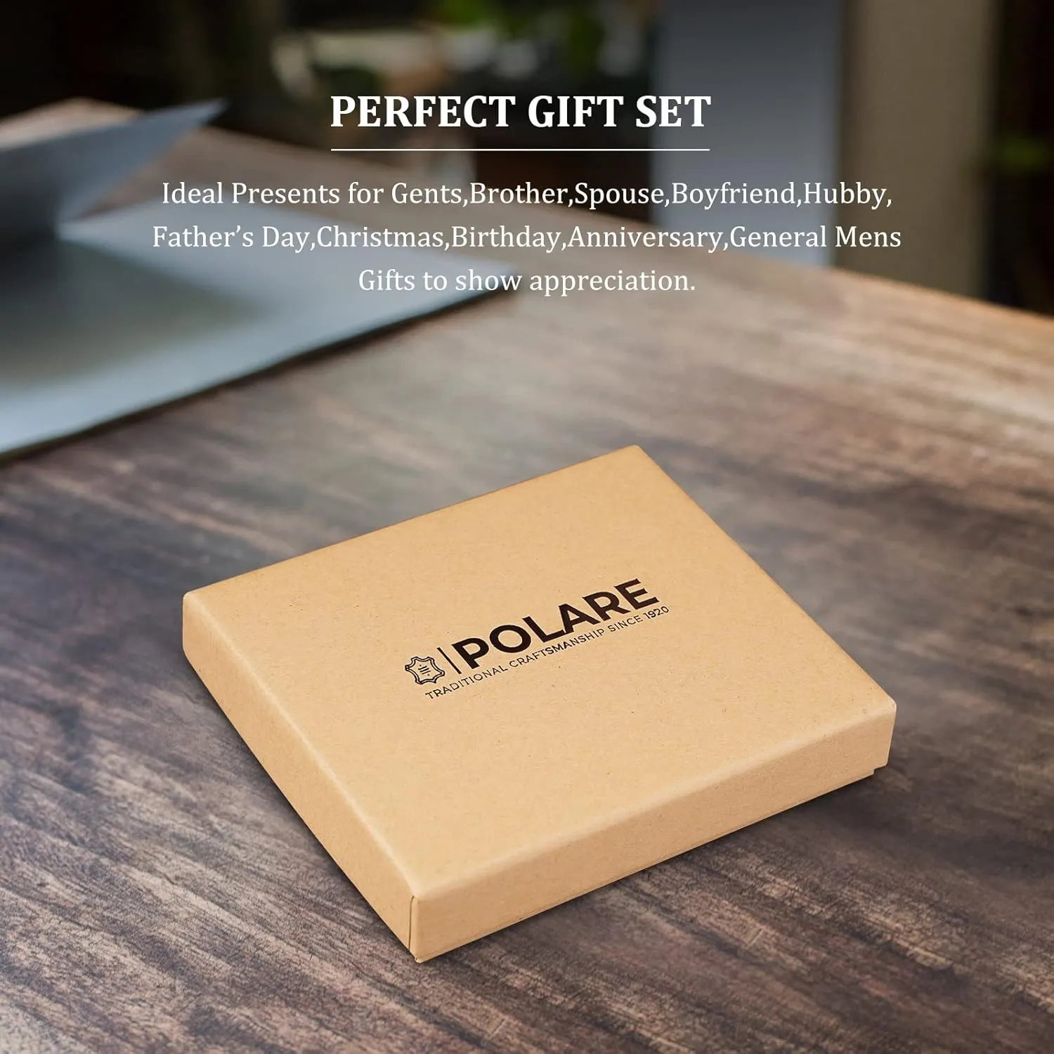 Polare Slim RFID Blocking Leather Passport Holder Travel Bifold Wallet For Men (Black with AirTag Holder)