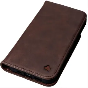 Porter Riley - Leather Case for iPhone X/iPhone Xs. Premium Genuine Leather Stand/Cover/Wallet/Flip Case (Chocolate Brown)