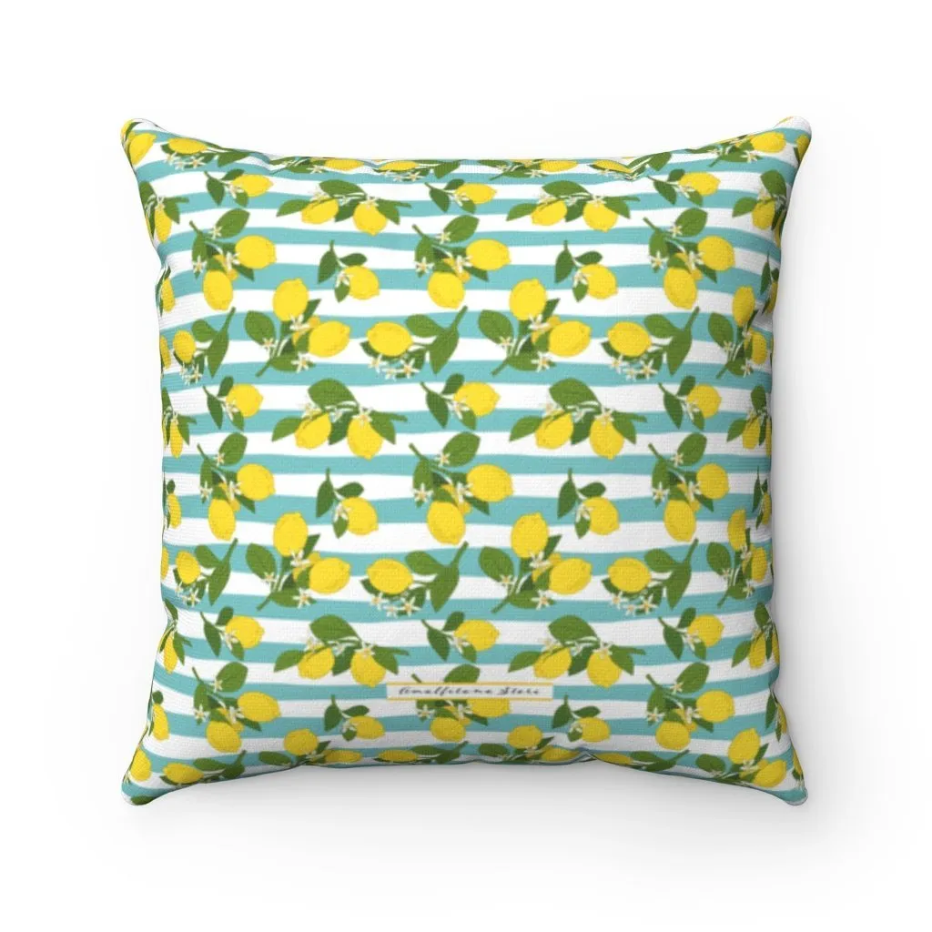 Positano Lemons Spun Polyester Square Pillow Case 16x16"